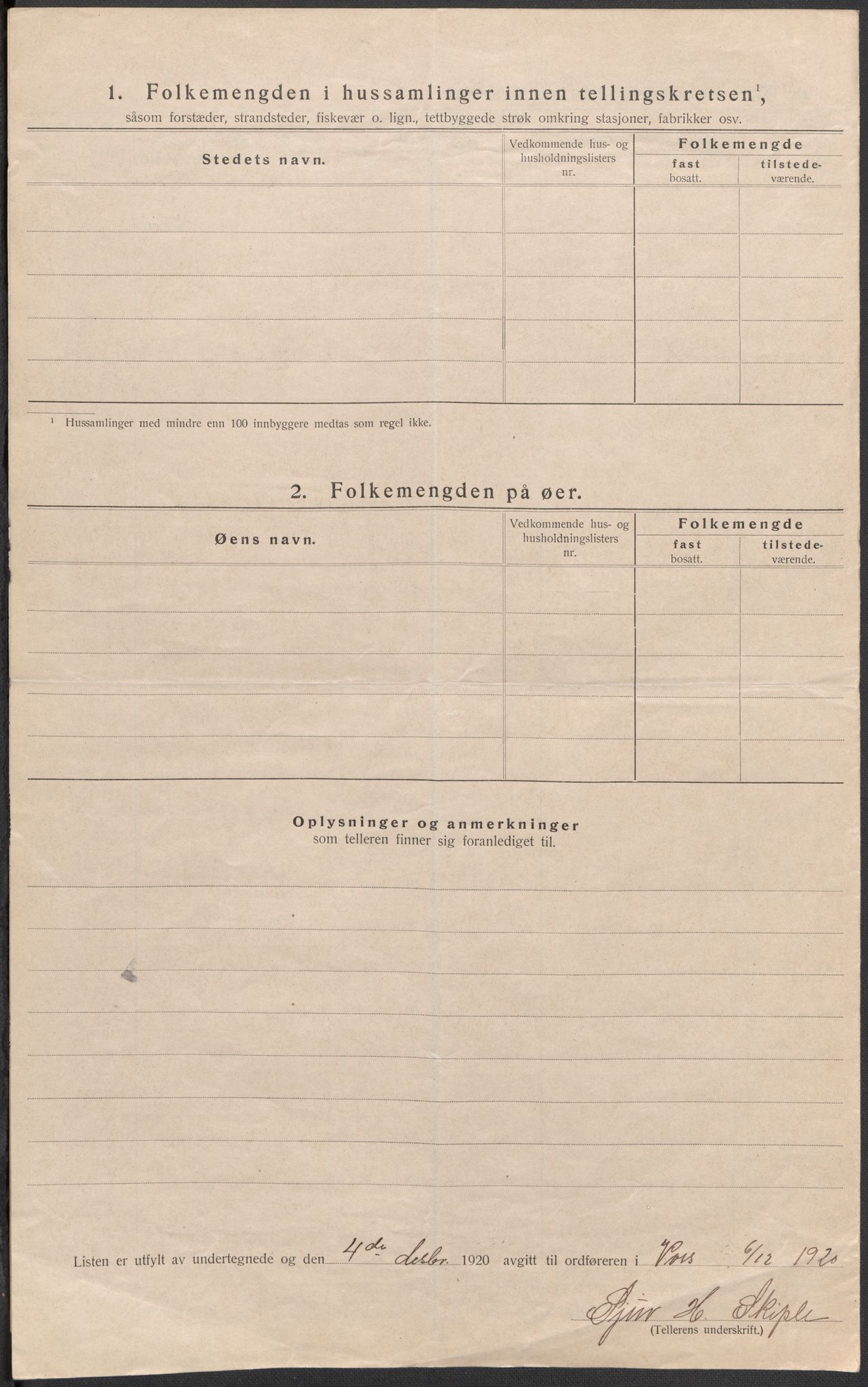 SAB, 1920 census for Voss, 1920, p. 58