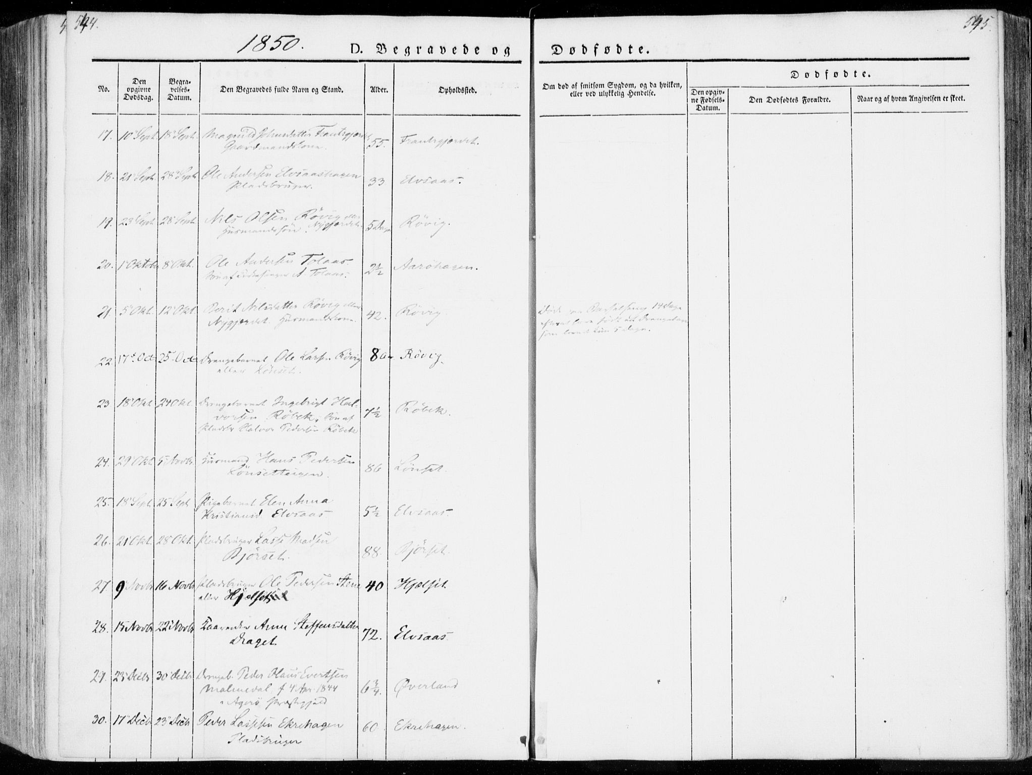 Ministerialprotokoller, klokkerbøker og fødselsregistre - Møre og Romsdal, SAT/A-1454/555/L0653: Parish register (official) no. 555A04, 1843-1869, p. 544-545