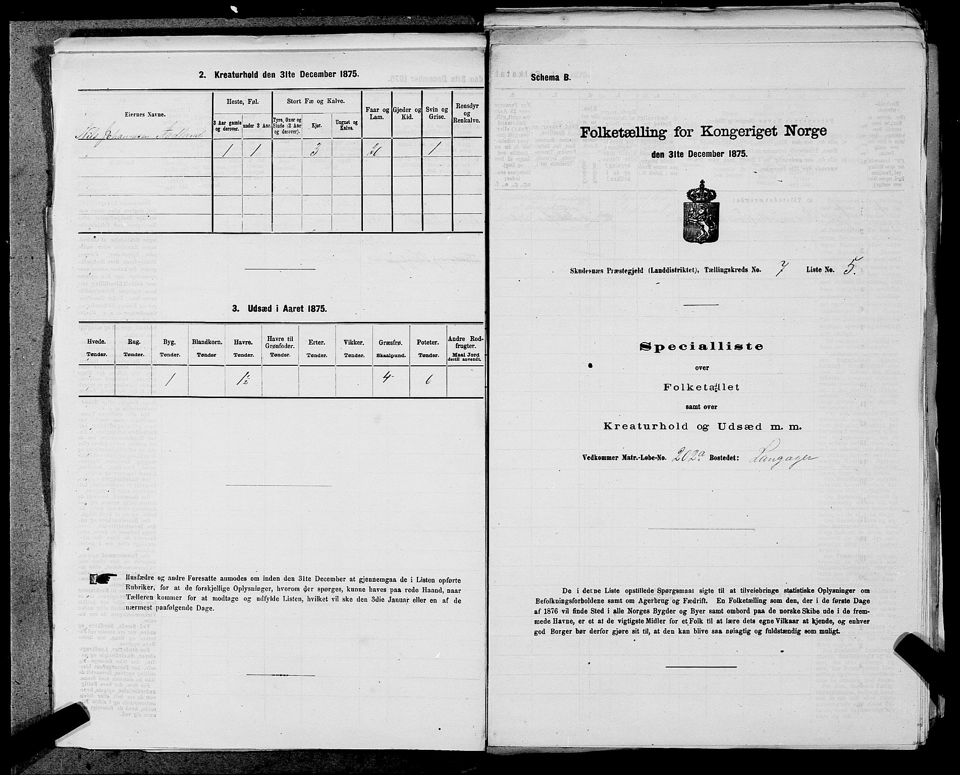 SAST, 1875 census for 1150L Skudenes/Falnes, Åkra og Ferkingstad, 1875, p. 926