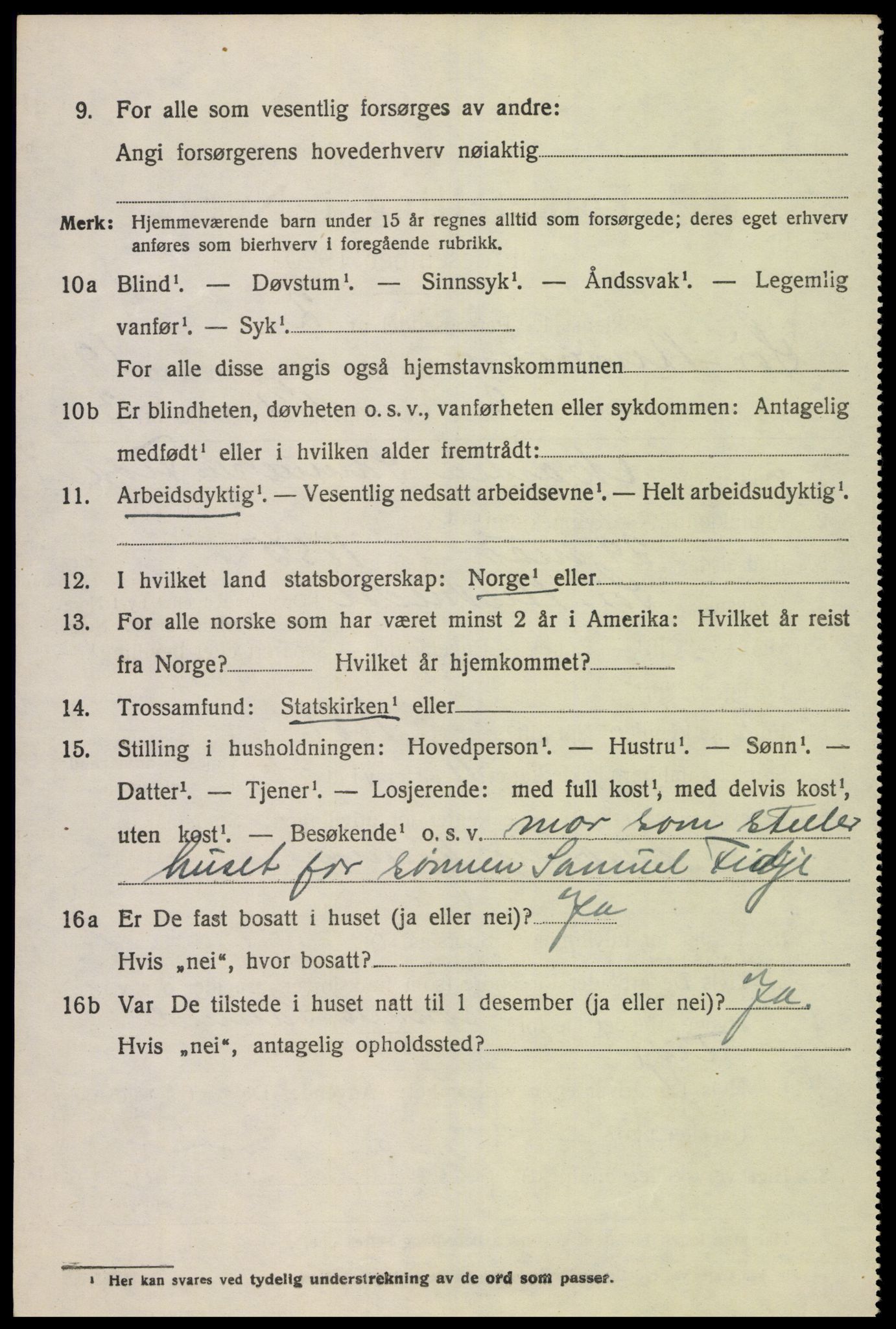 SAK, 1920 census for Sør-Audnedal, 1920, p. 6666