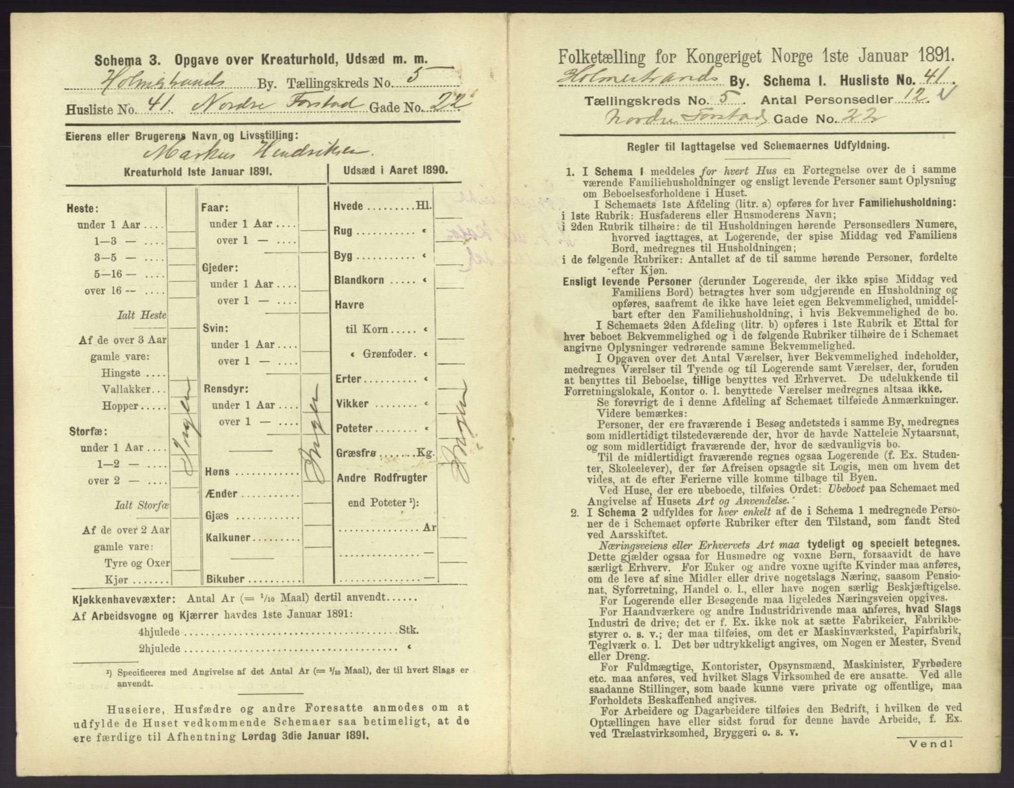 RA, 1891 census for 0702 Holmestrand, 1891, p. 474