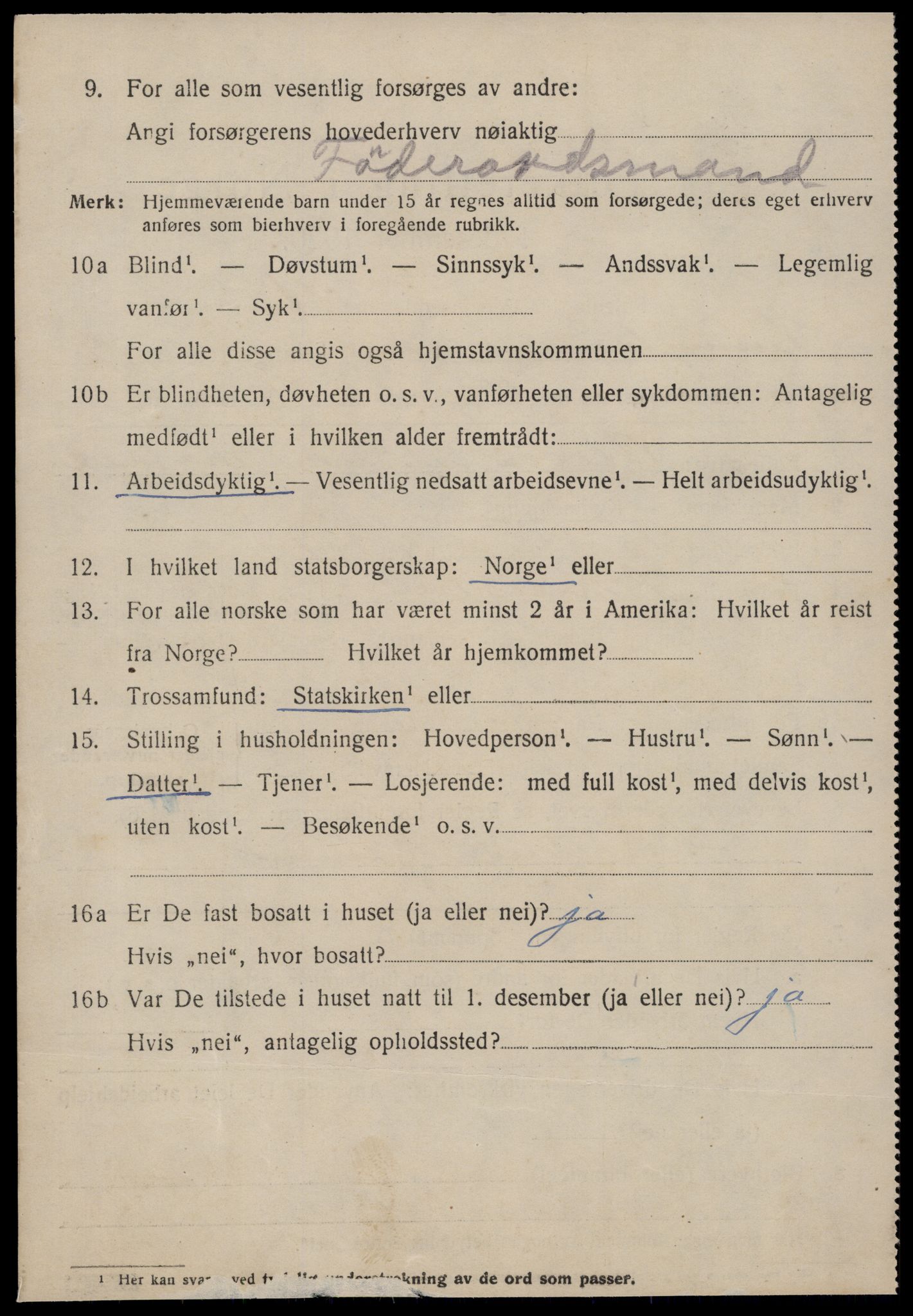 SAT, 1920 census for Sunnylven, 1920, p. 3021