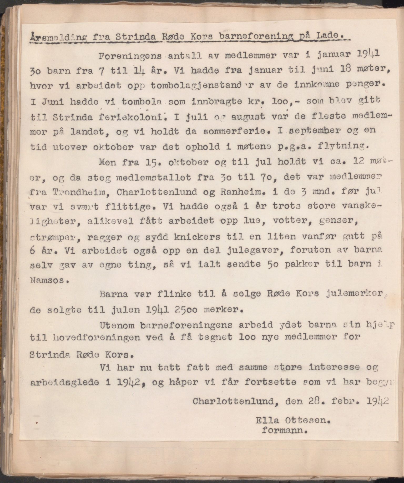 Trondheim Røde Kors, TRKO/PA-1204/A/Ab/L0004: Dagbok for Strinda Røde Kors, 1926-1952, p. 282