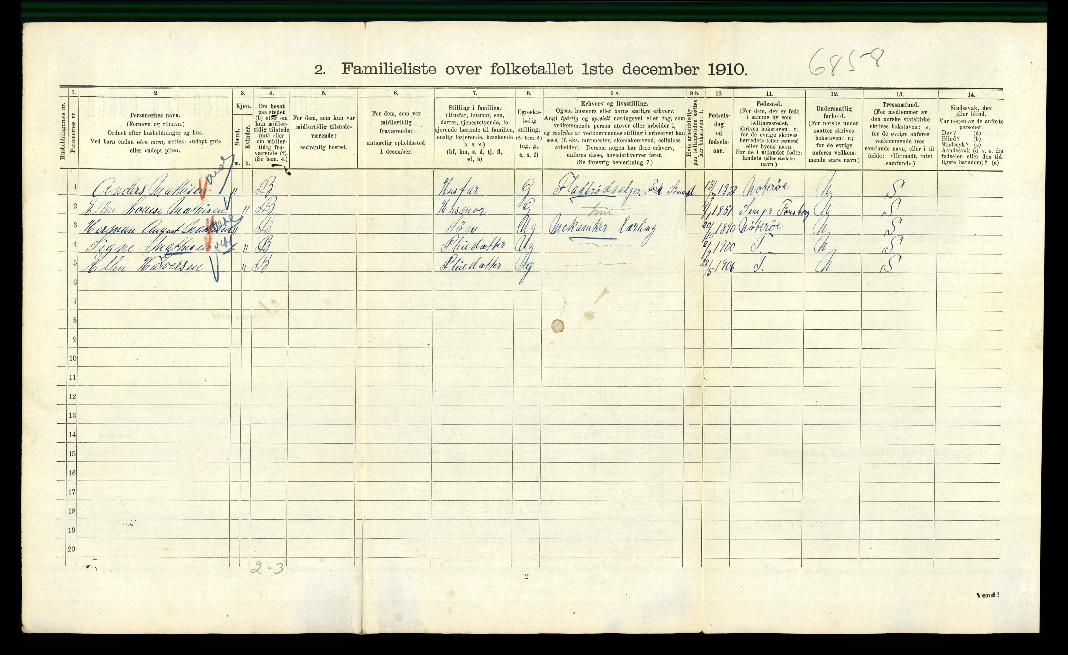 RA, 1910 census for Kristiania, 1910, p. 88486