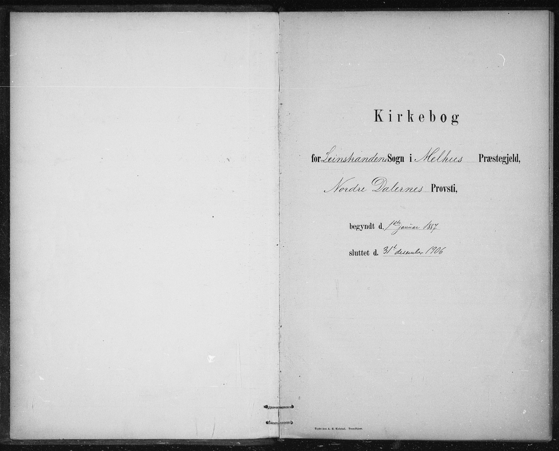 Ministerialprotokoller, klokkerbøker og fødselsregistre - Sør-Trøndelag, SAT/A-1456/613/L0392: Parish register (official) no. 613A01, 1887-1906