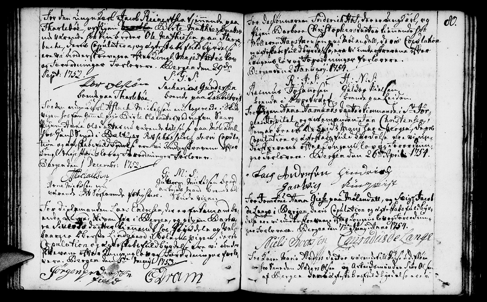 St. Jørgens hospital og Årstad sokneprestembete, AV/SAB-A-99934: Parish register (official) no. A 1, 1743-1823, p. 80