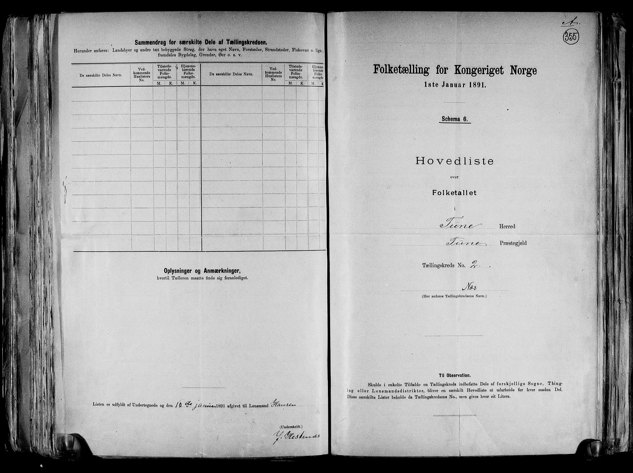 RA, 1891 census for 0130 Tune, 1891, p. 13