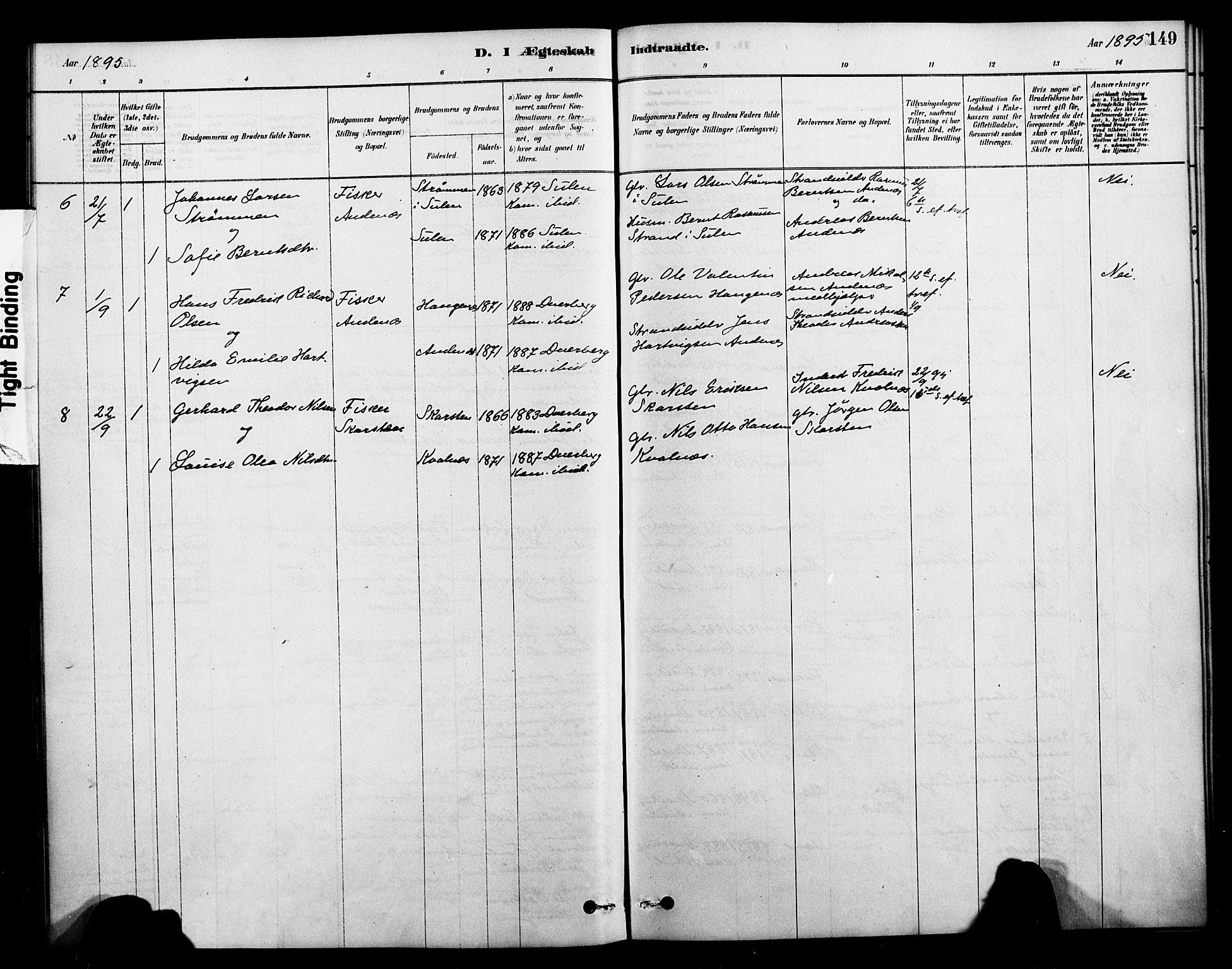 Ministerialprotokoller, klokkerbøker og fødselsregistre - Nordland, AV/SAT-A-1459/899/L1436: Parish register (official) no. 899A04, 1881-1896, p. 149