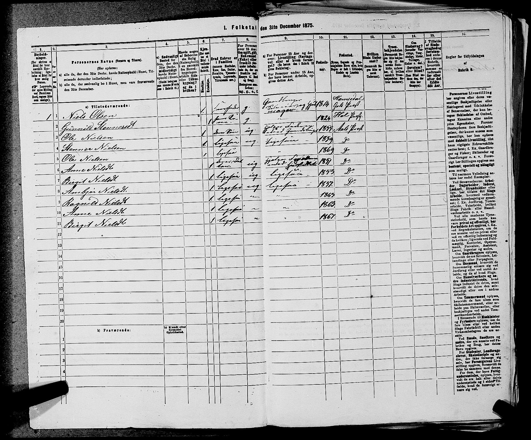 SAKO, 1875 census for 0619P Ål, 1875, p. 837