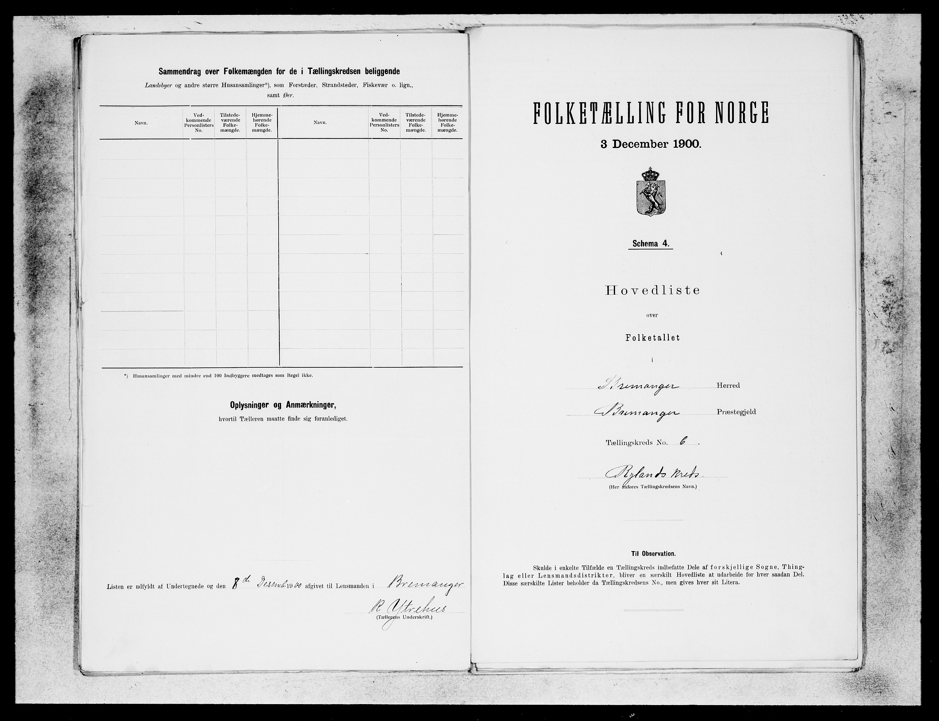 SAB, 1900 census for Bremanger, 1900, p. 11