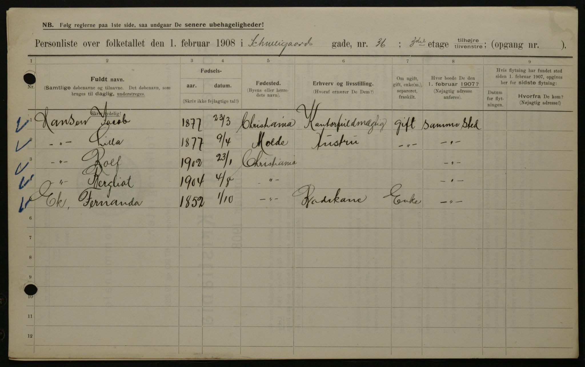 OBA, Municipal Census 1908 for Kristiania, 1908, p. 81806