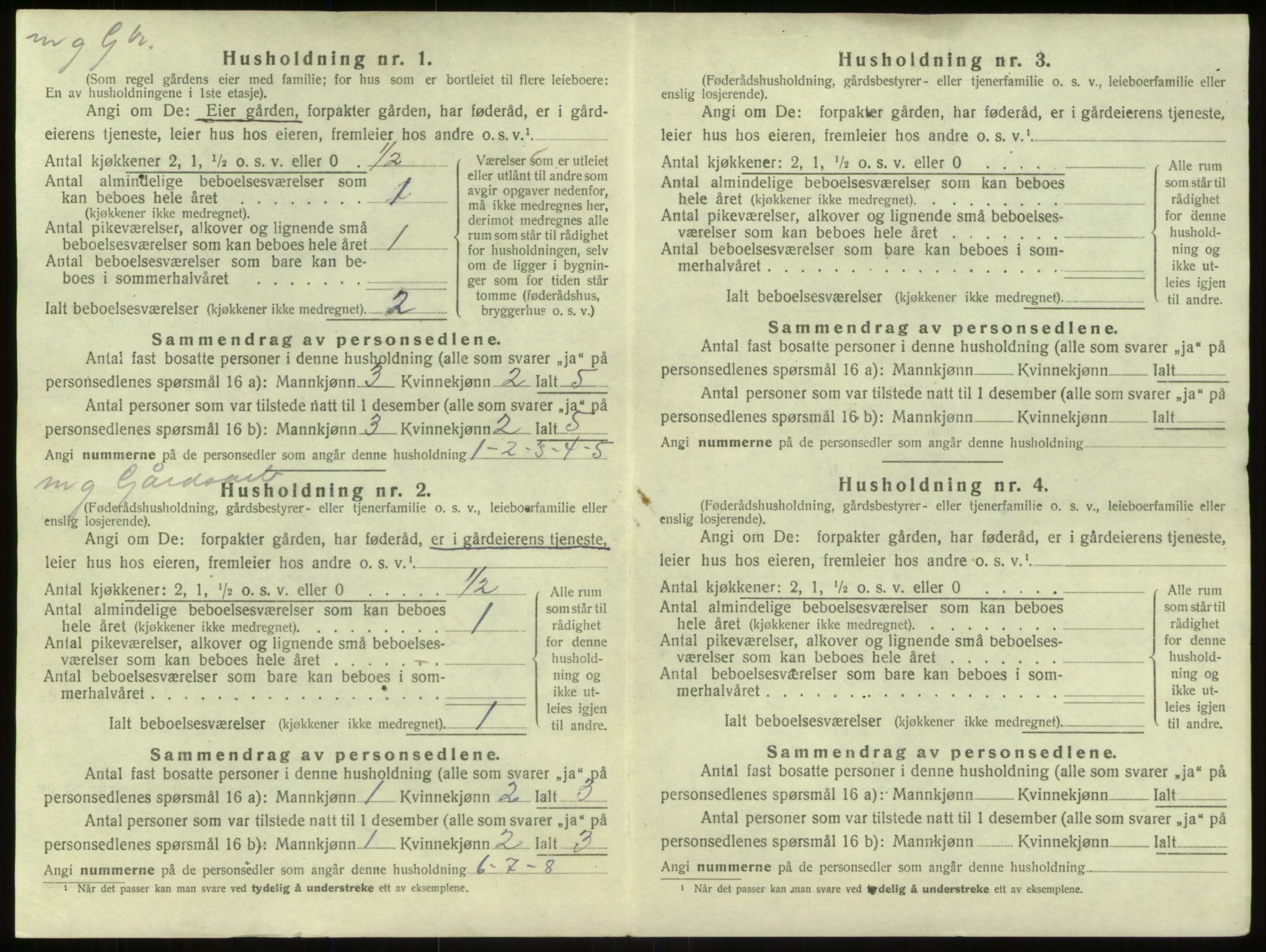 SAB, 1920 census for Modalen, 1920, p. 40