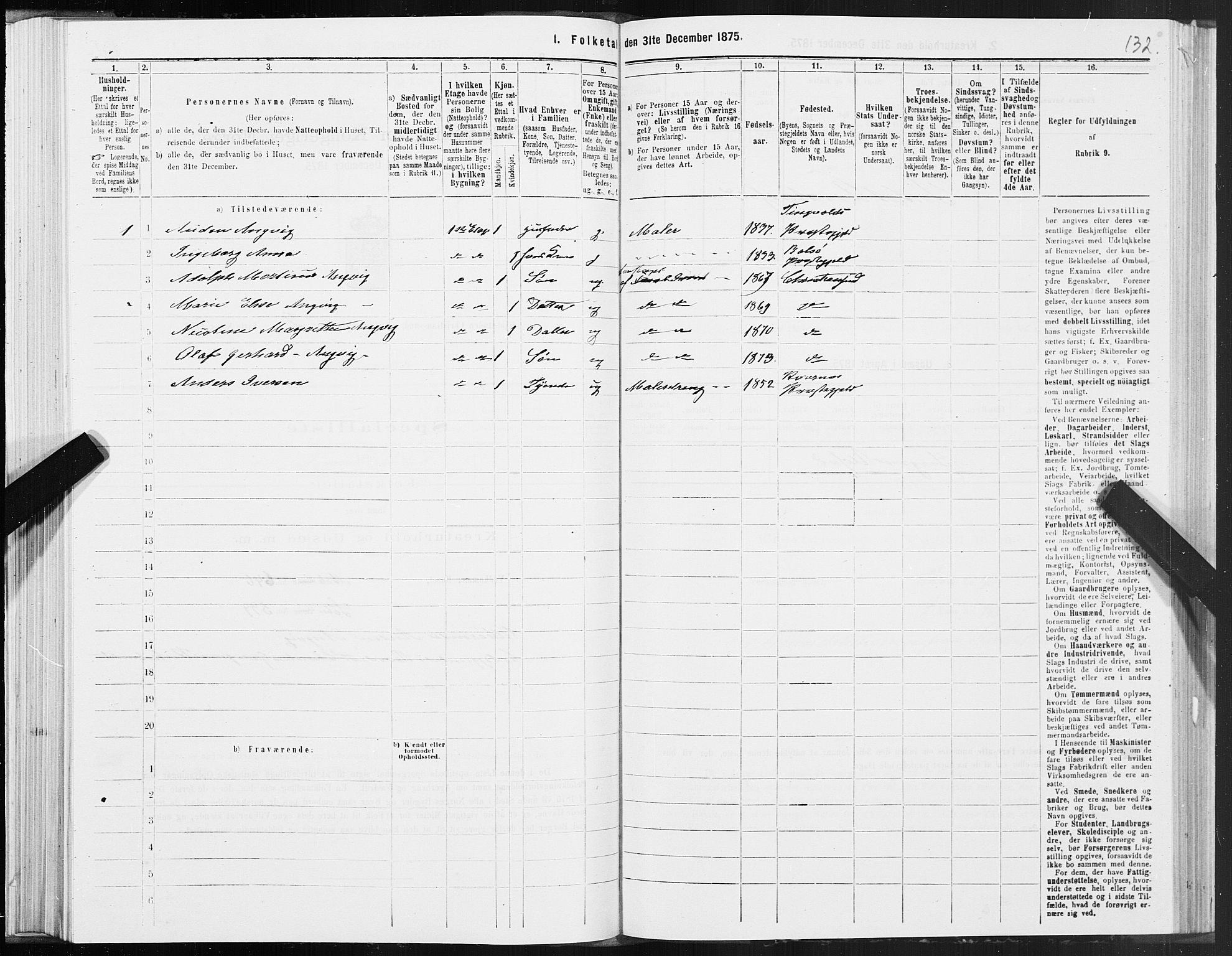 SAT, 1875 census for 1503B Kristiansund/Kristiansund, 1875, p. 2132