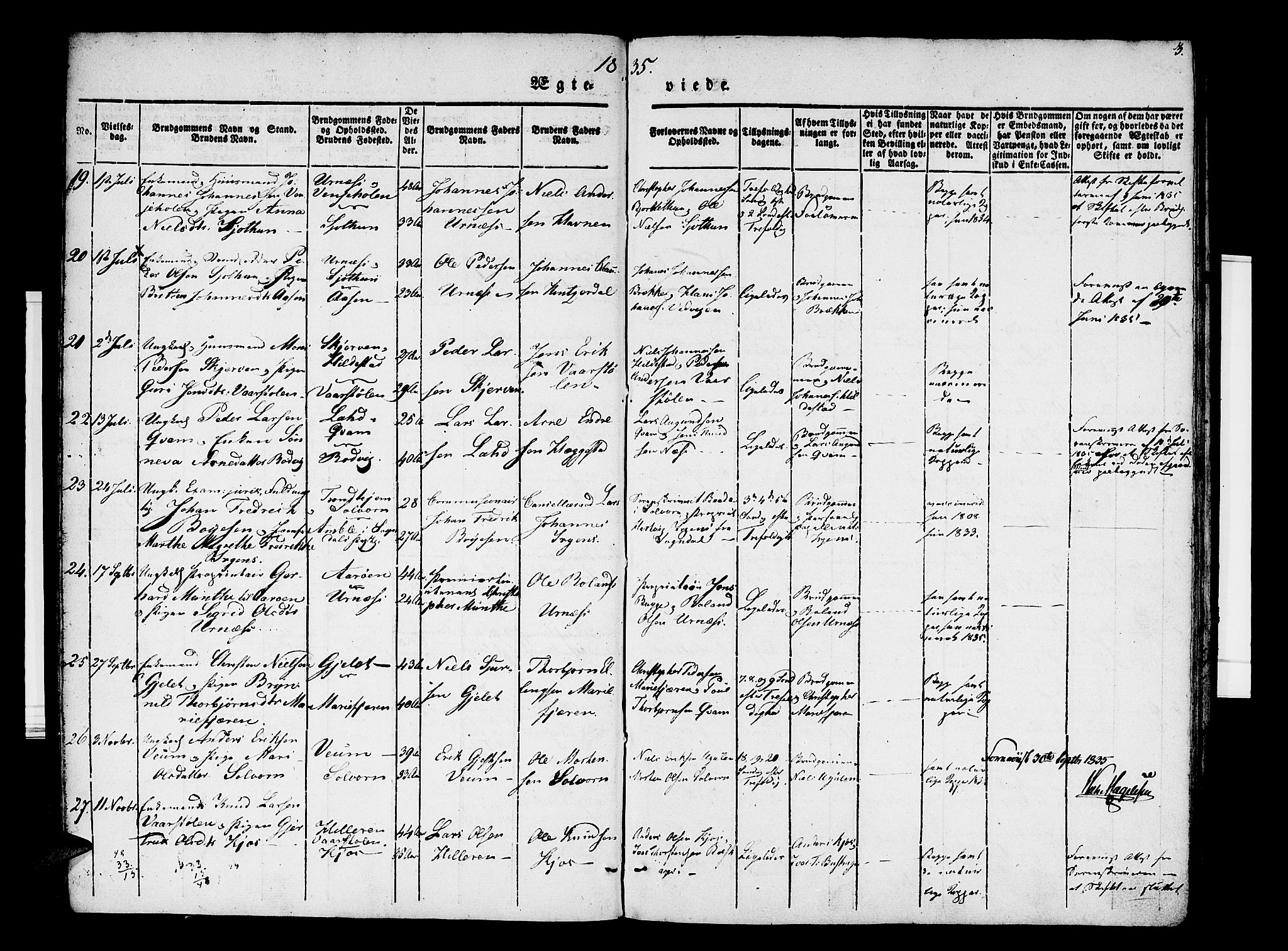 Hafslo sokneprestembete, SAB/A-80301/H/Haa/Haaa/L0007: Parish register (official) no. A 7, 1834-1854, p. 3