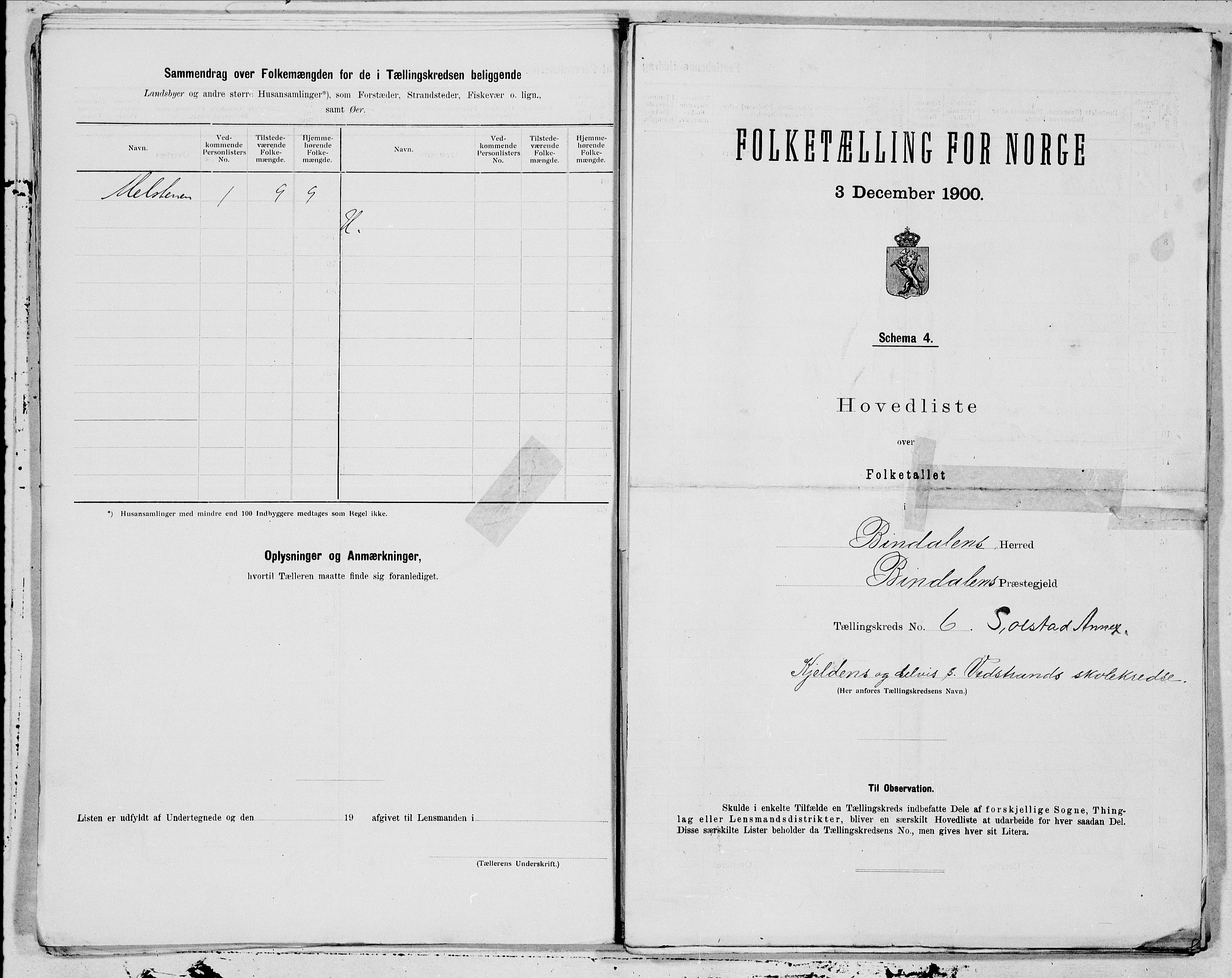 SAT, 1900 census for Bindal, 1900, p. 14