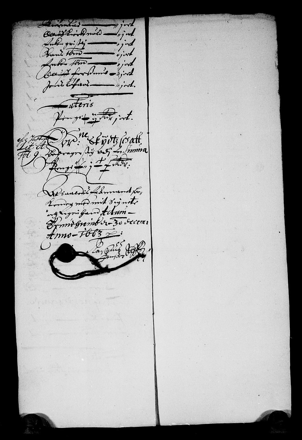 Rentekammeret inntil 1814, Reviderte regnskaper, Stiftamtstueregnskaper, Trondheim stiftamt og Nordland amt, RA/EA-6044/R/Rd/L0007: Trondheim stiftamt, 1663