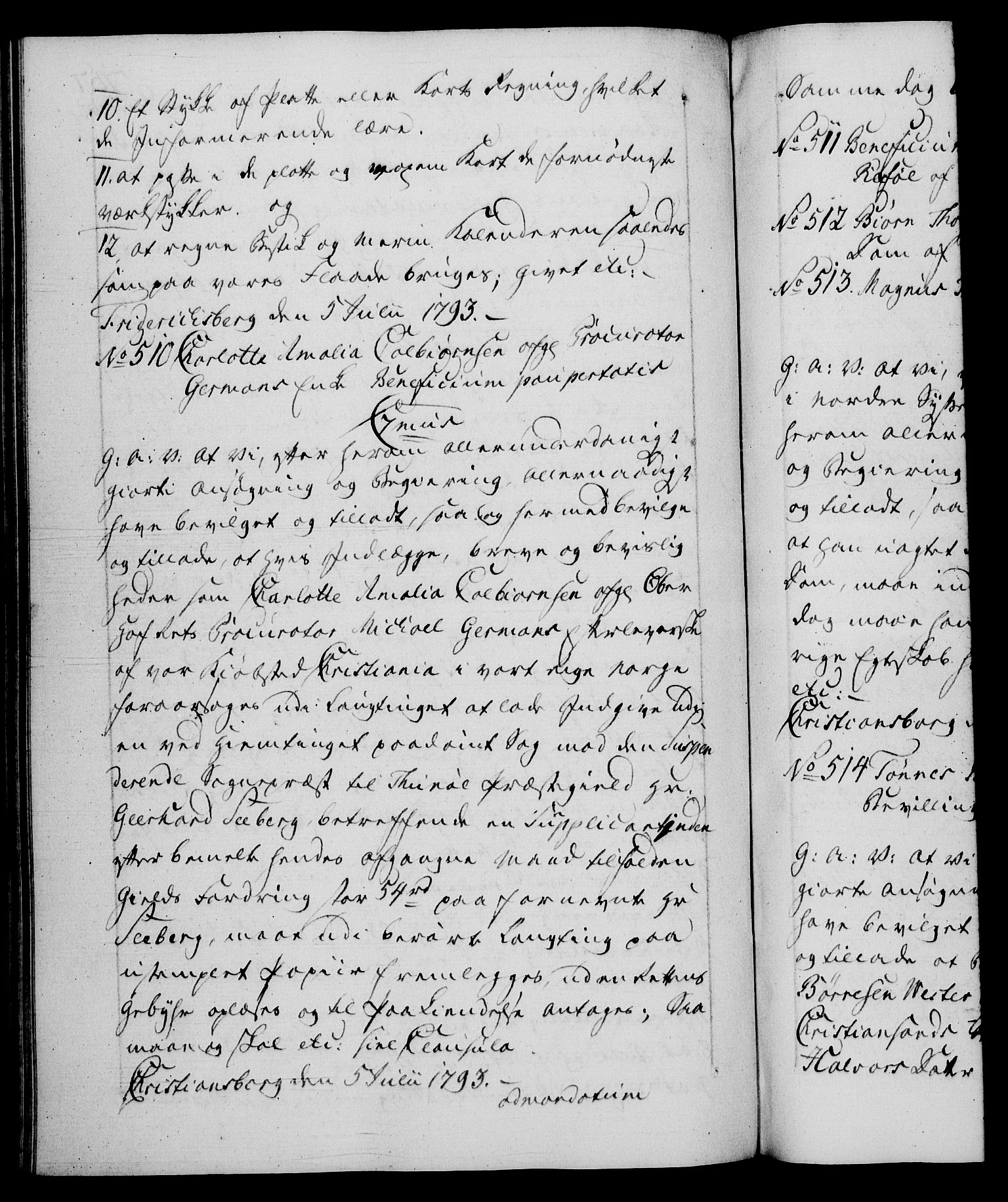 Danske Kanselli 1572-1799, RA/EA-3023/F/Fc/Fca/Fcaa/L0054: Norske registre, 1792-1793, p. 767b