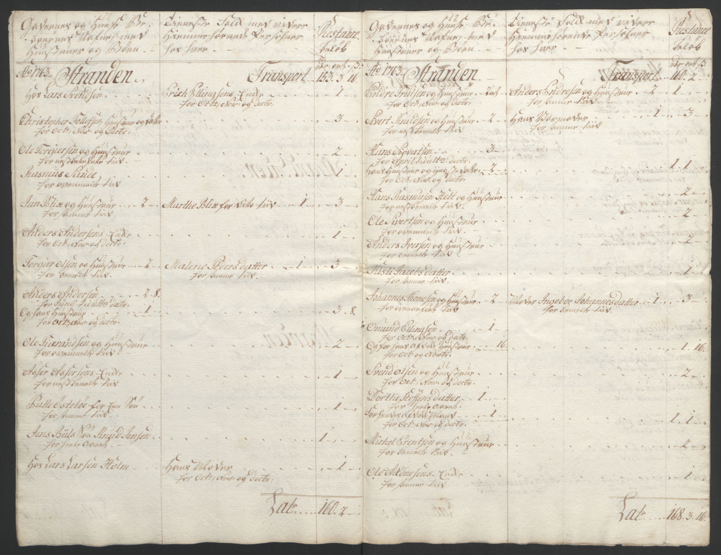 Rentekammeret inntil 1814, Realistisk ordnet avdeling, AV/RA-EA-4070/Ol/L0015/0001: [Gg 10]: Ekstraskatten, 23.09.1762. Stavanger by, Jæren og Dalane, Bergen / Stavanger , 1762-1764, p. 80