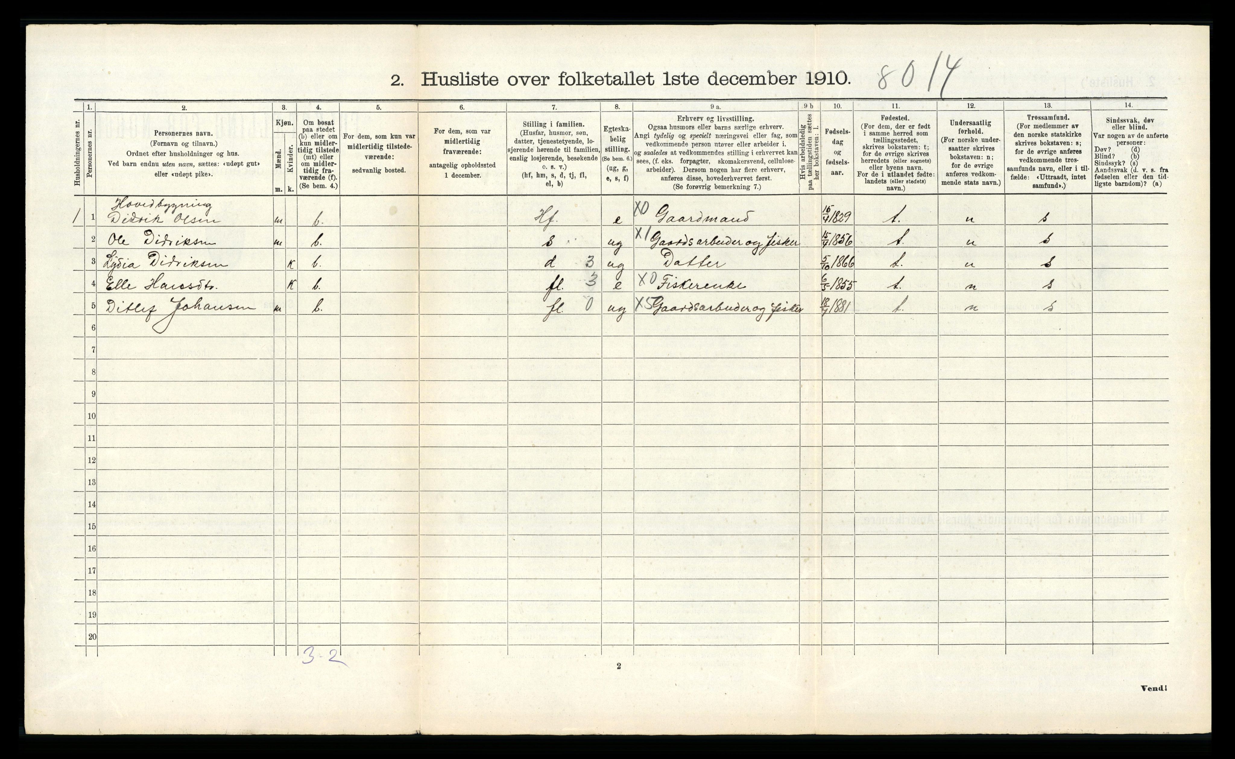 RA, 1910 census for Velfjord, 1910, p. 354