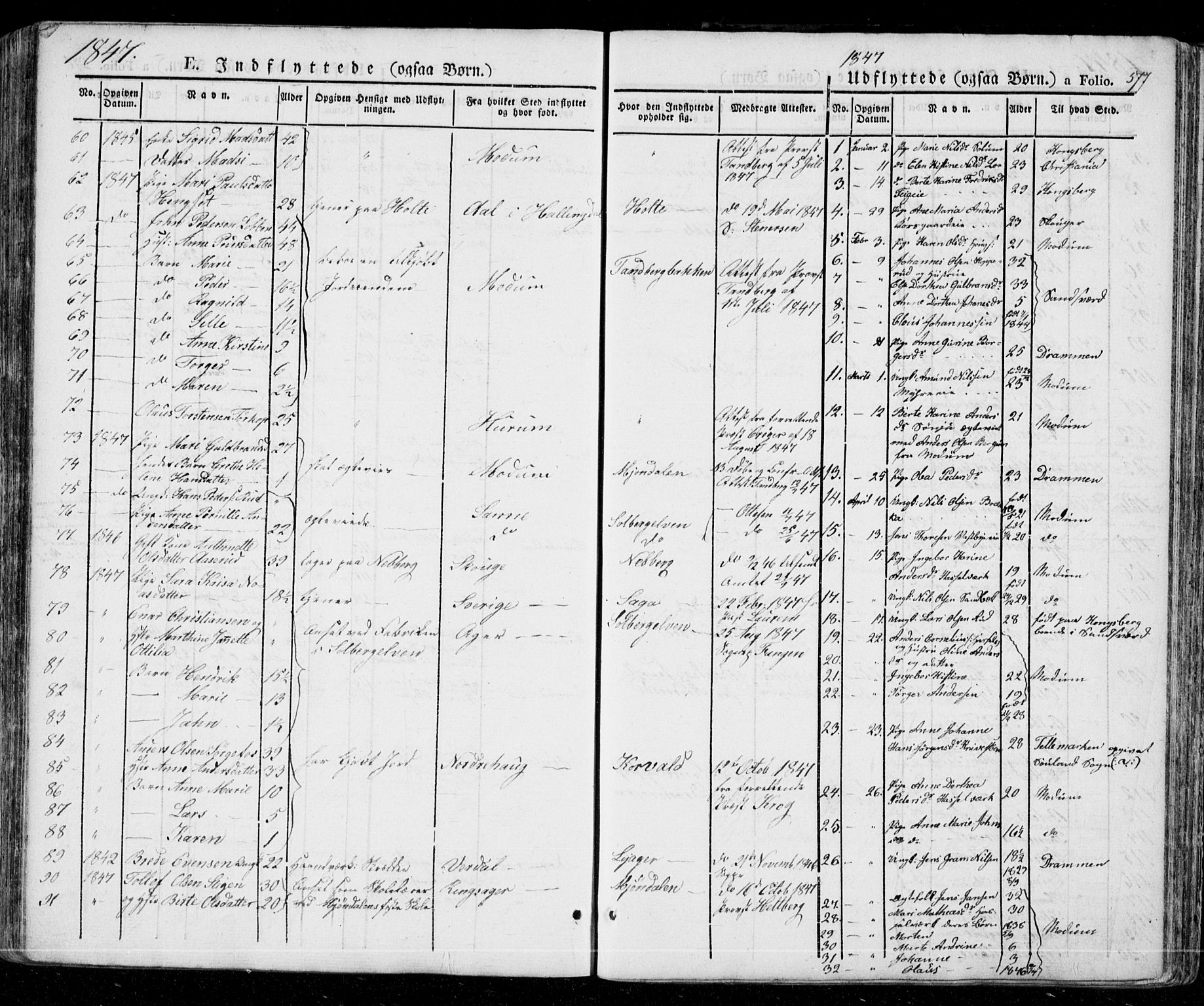 Eiker kirkebøker, AV/SAKO-A-4/G/Ga/L0002: Parish register (copy) no. I 2, 1832-1856, p. 577