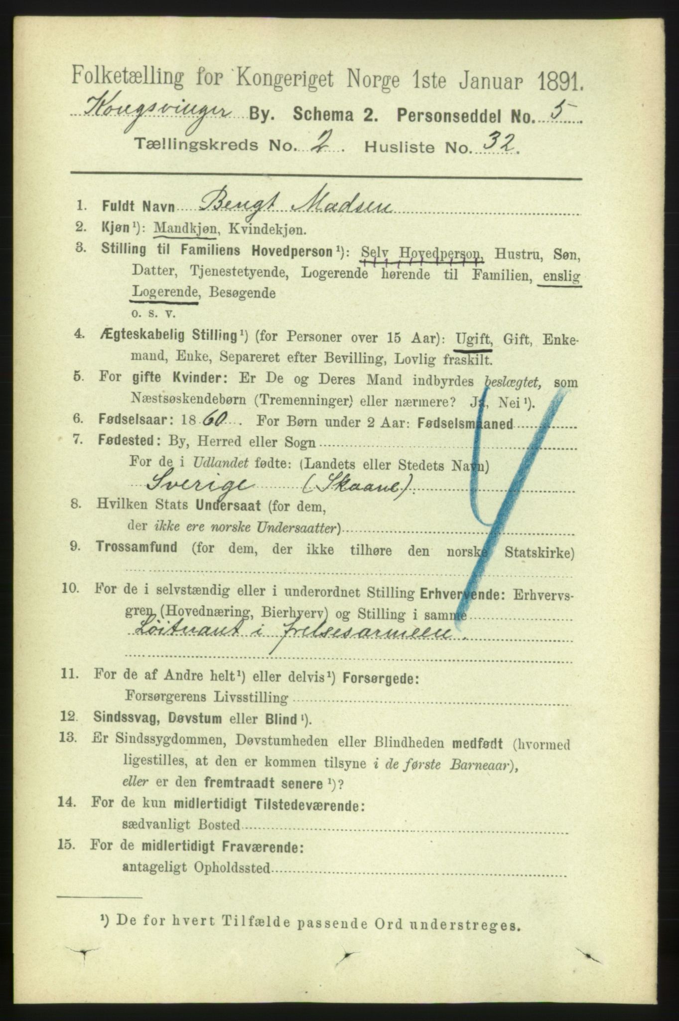 RA, 1891 census for 0402 Kongsvinger, 1891, p. 1102