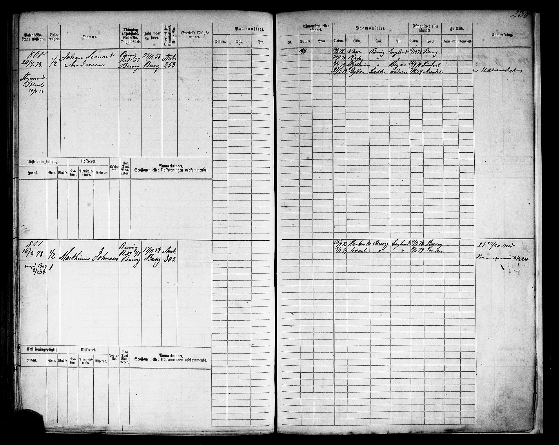 Brevik innrulleringskontor, AV/SAKO-A-833/F/Fb/L0003: Hovedrulle, 1869-1878, p. 243