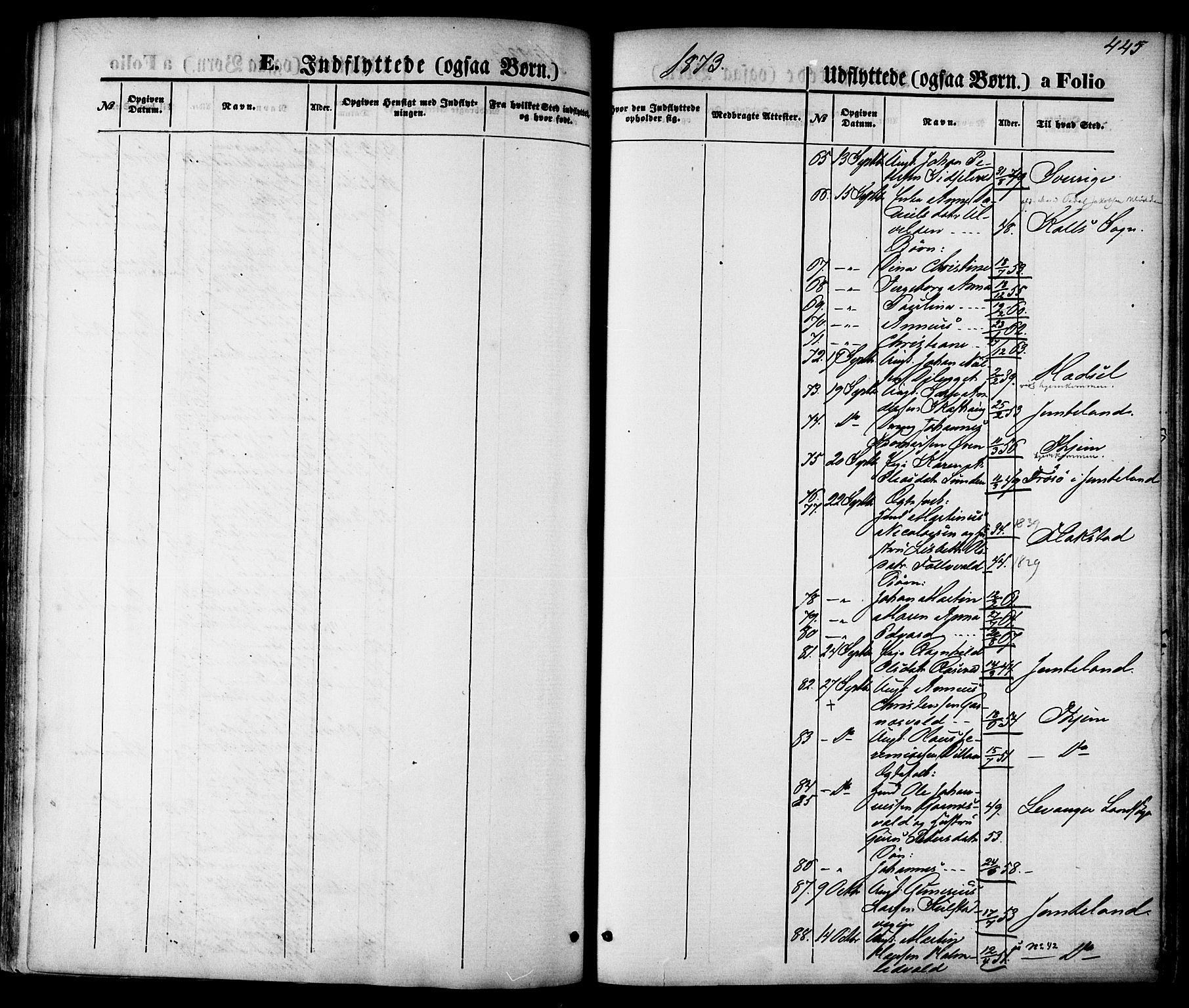 Ministerialprotokoller, klokkerbøker og fødselsregistre - Nord-Trøndelag, AV/SAT-A-1458/723/L0242: Parish register (official) no. 723A11, 1870-1880, p. 445