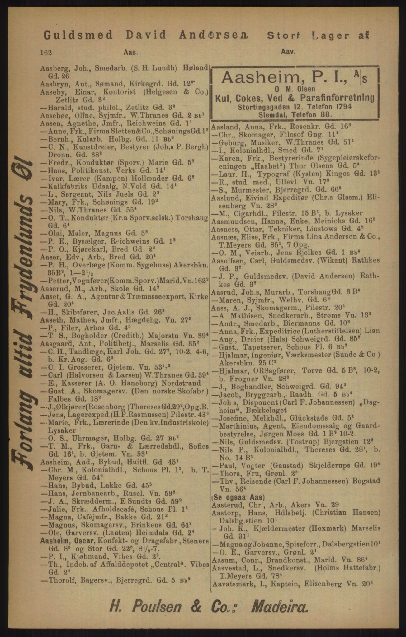 Kristiania/Oslo adressebok, PUBL/-, 1905, p. 162