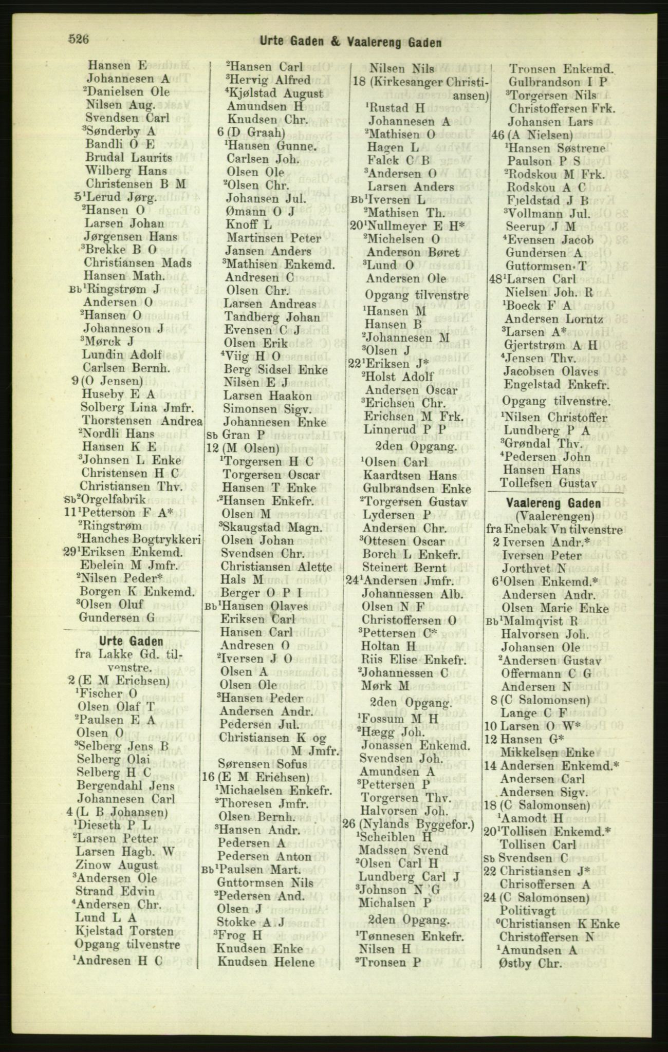 Kristiania/Oslo adressebok, PUBL/-, 1886, p. 526