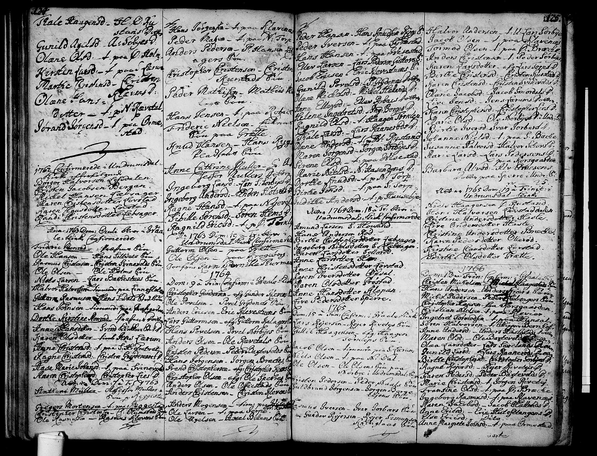 Våle kirkebøker, SAKO/A-334/F/Fa/L0004: Parish register (official) no. I 4 /2, 1732-1773, p. 124-125
