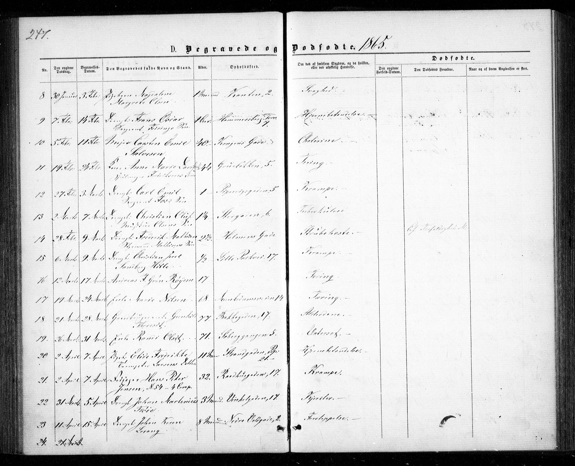Garnisonsmenigheten Kirkebøker, SAO/A-10846/G/Ga/L0006: Parish register (copy) no. 6, 1860-1880, p. 247