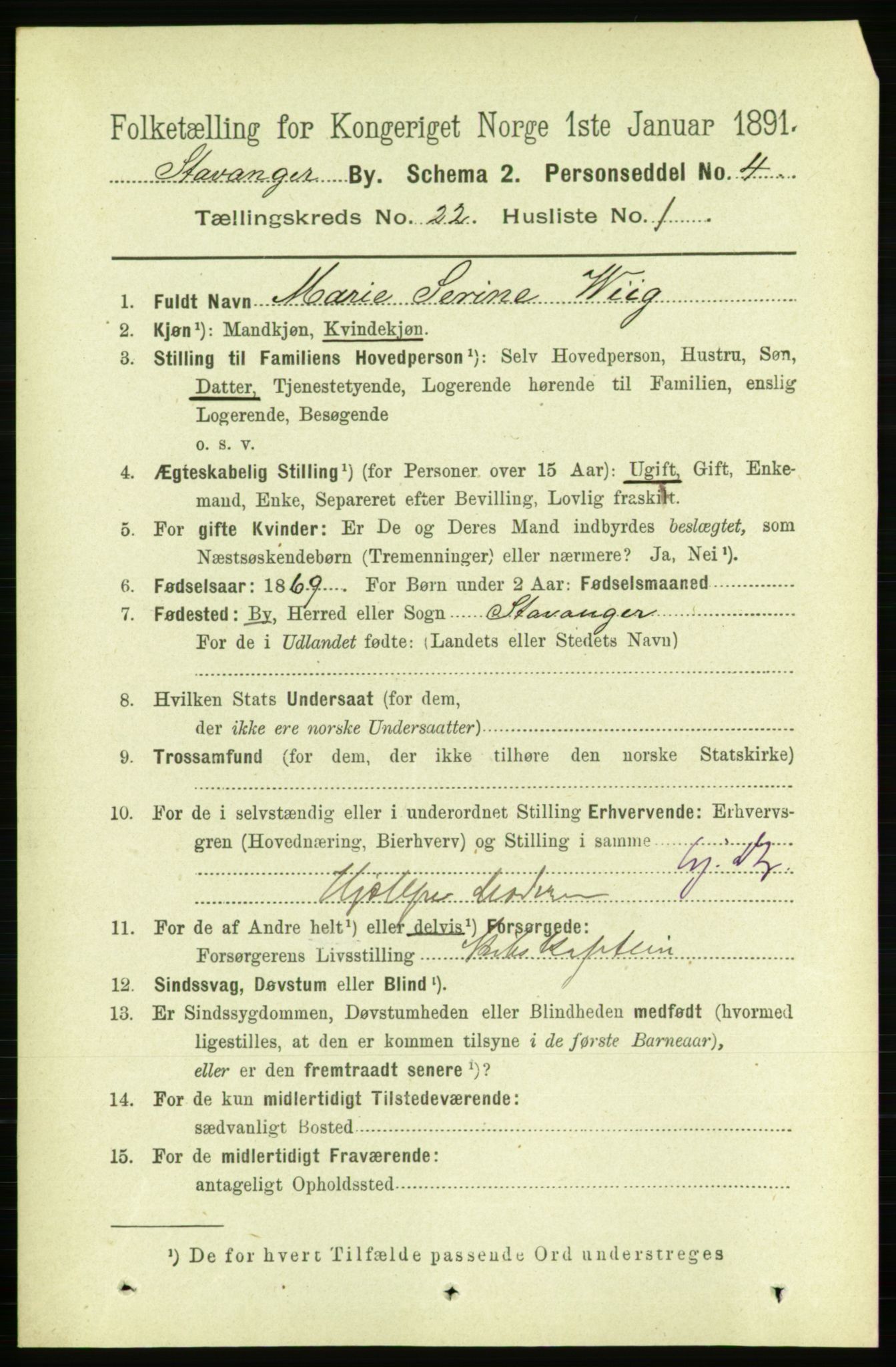 RA, 1891 census for 1103 Stavanger, 1891, p. 24119