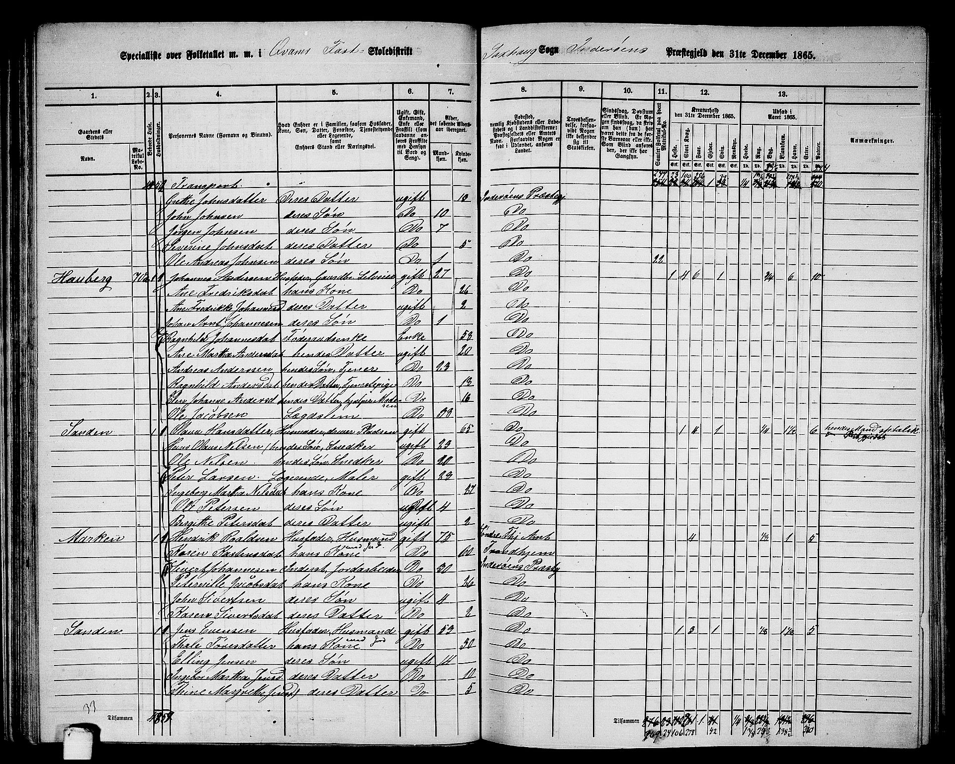 RA, 1865 census for Inderøy, 1865, p. 45