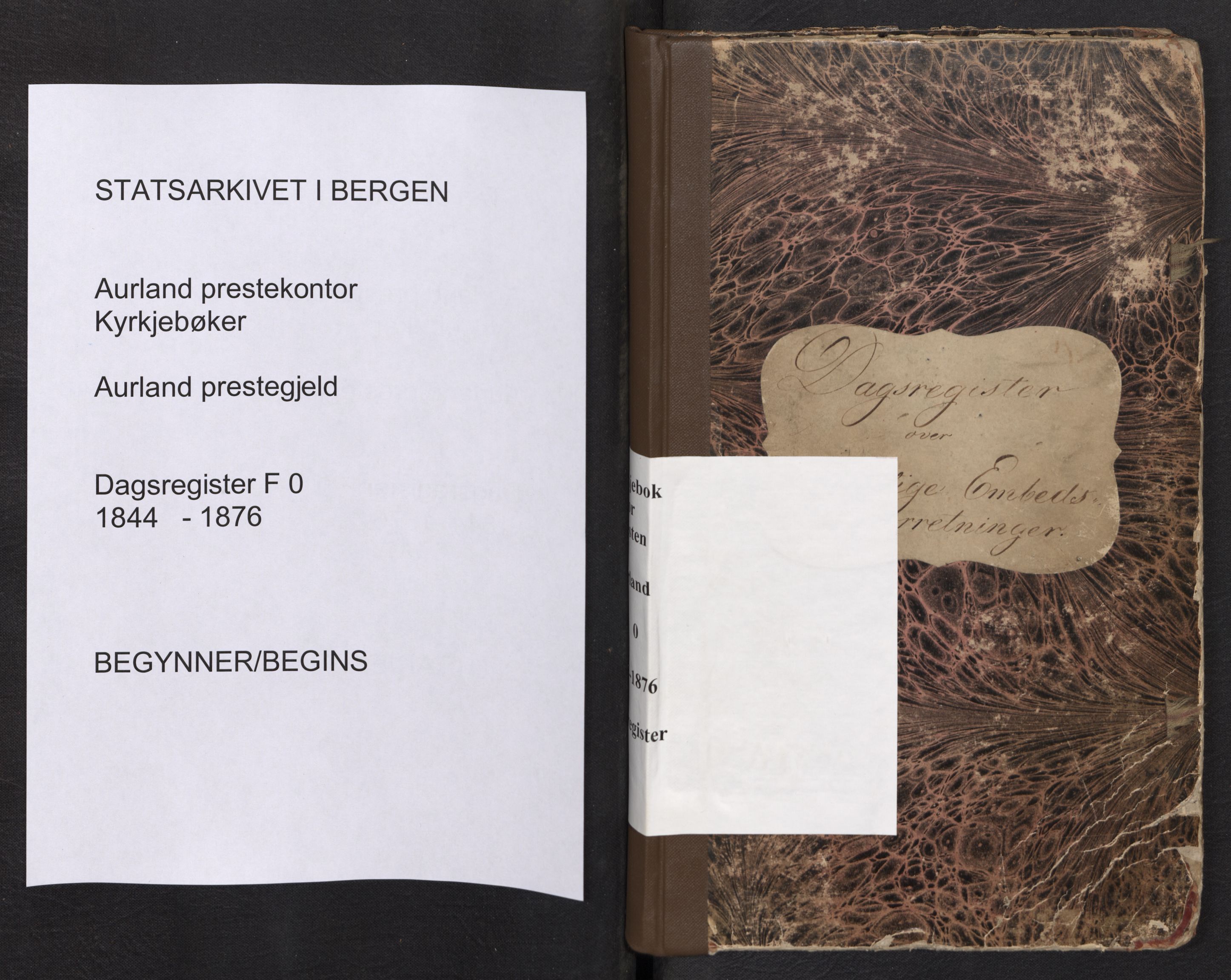 Aurland sokneprestembete, SAB/A-99937/H/Ha/Haf: Diary records no. F 0, 1844-1876