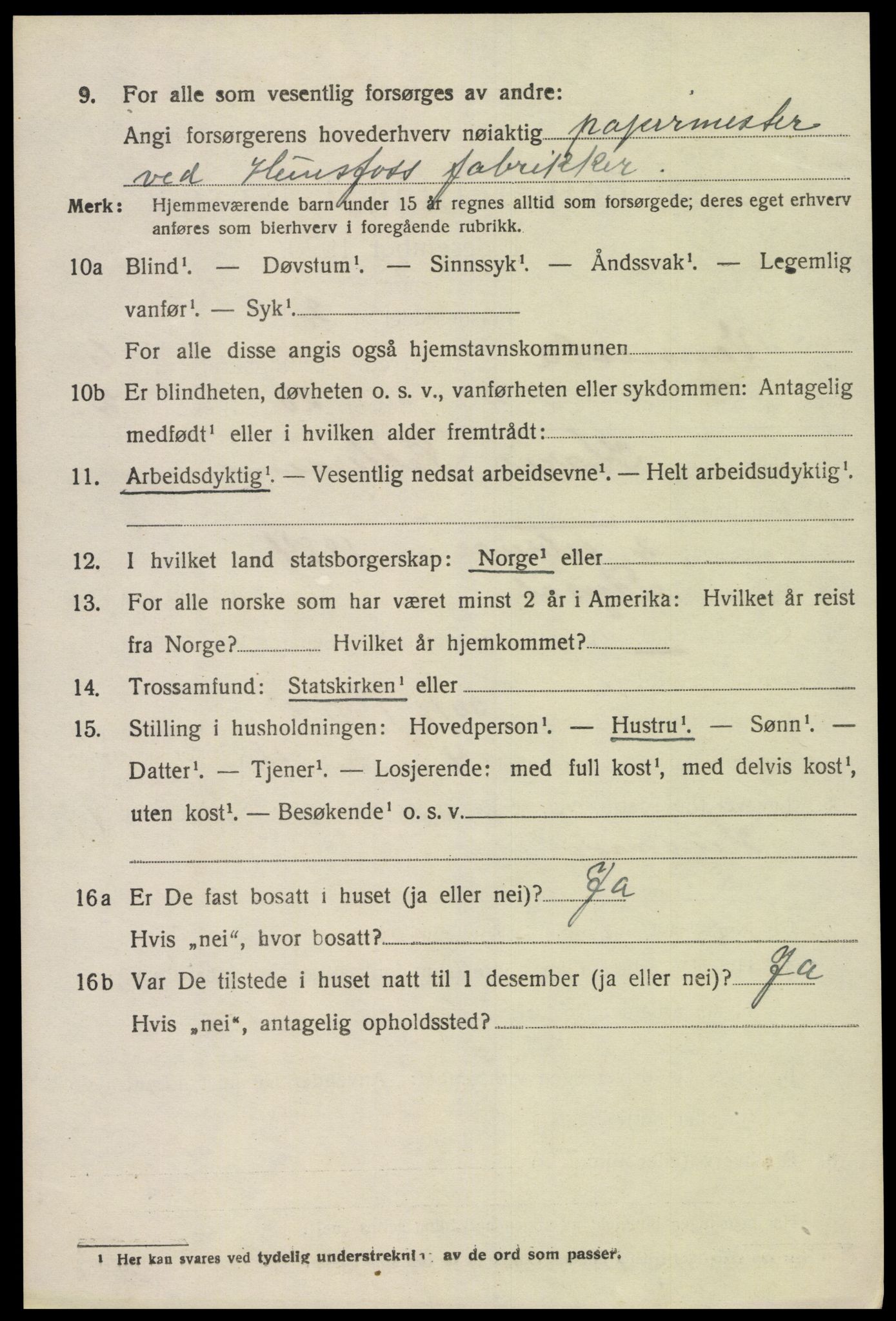 SAK, 1920 census for Vennesla, 1920, p. 4321