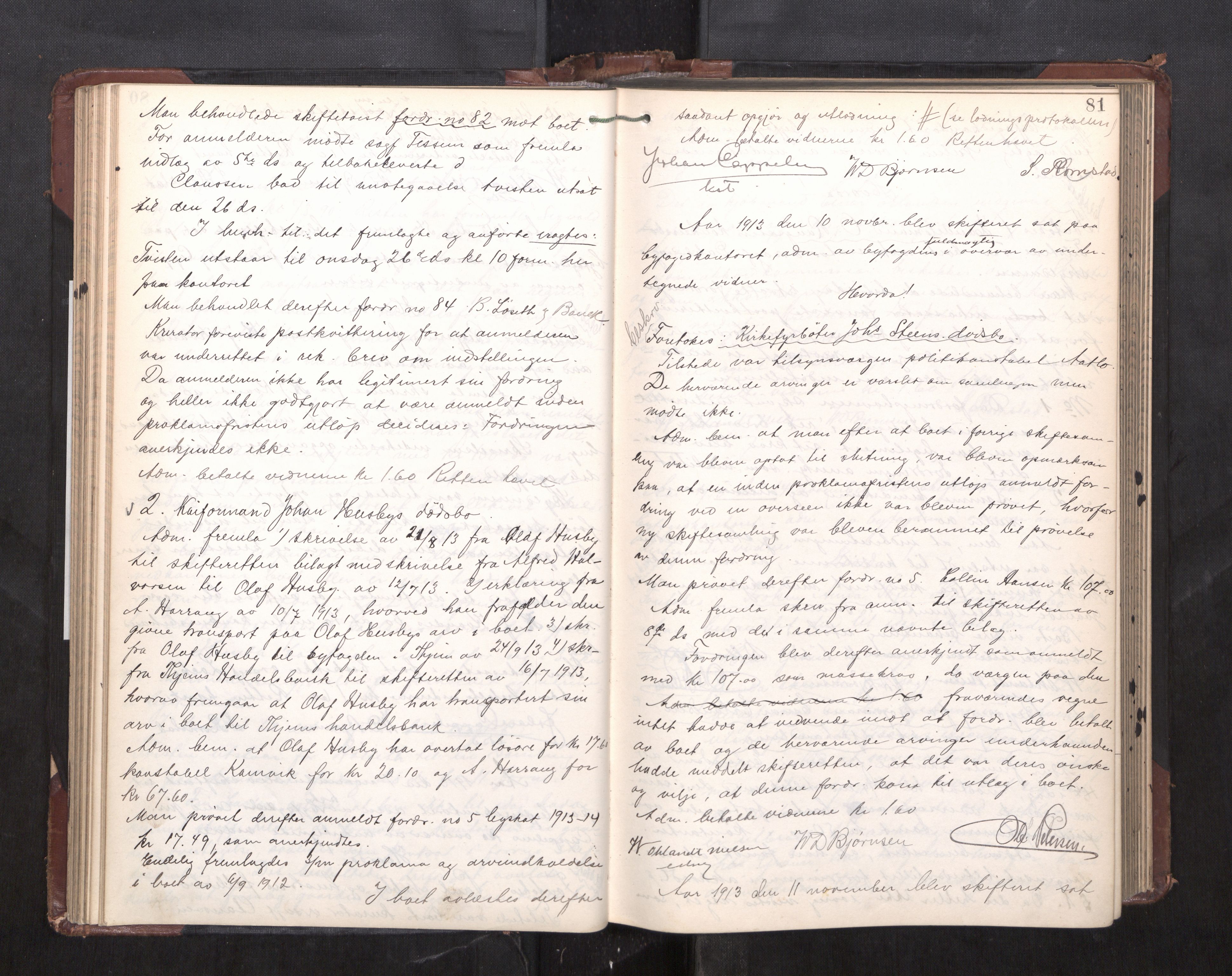 Trondheim byfogd, AV/SAT-A-0003/1/3/3C/L0028: Skifteregistreringsprotokoll - 17/1-29/1. (u/ register), 1913-1917, p. 81