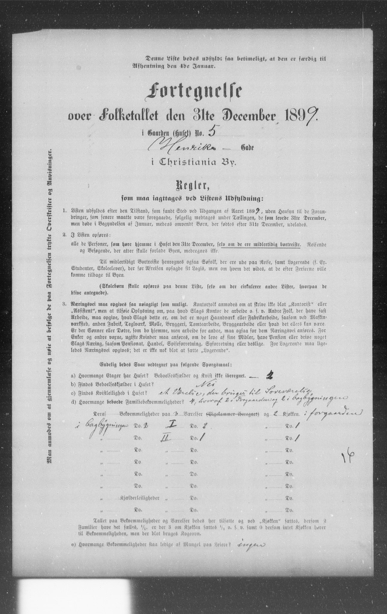 OBA, Municipal Census 1899 for Kristiania, 1899, p. 5098