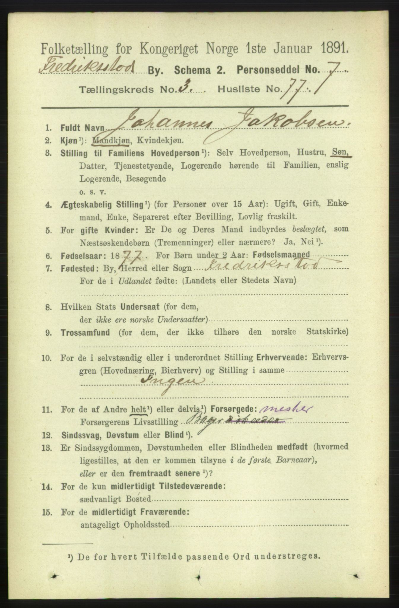 RA, 1891 census for 0103 Fredrikstad, 1891, p. 6078