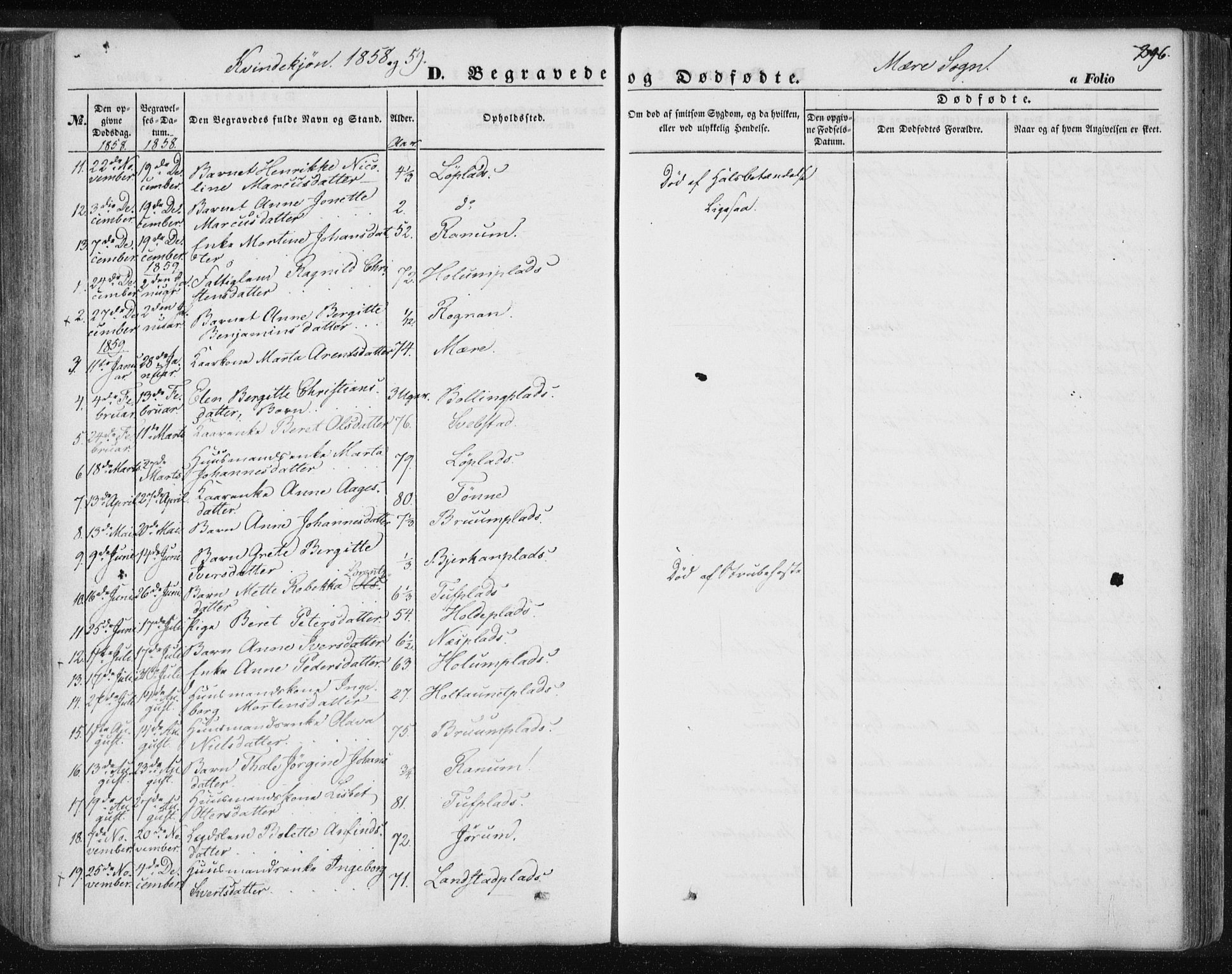 Ministerialprotokoller, klokkerbøker og fødselsregistre - Nord-Trøndelag, SAT/A-1458/735/L0342: Parish register (official) no. 735A07 /1, 1849-1862, p. 296