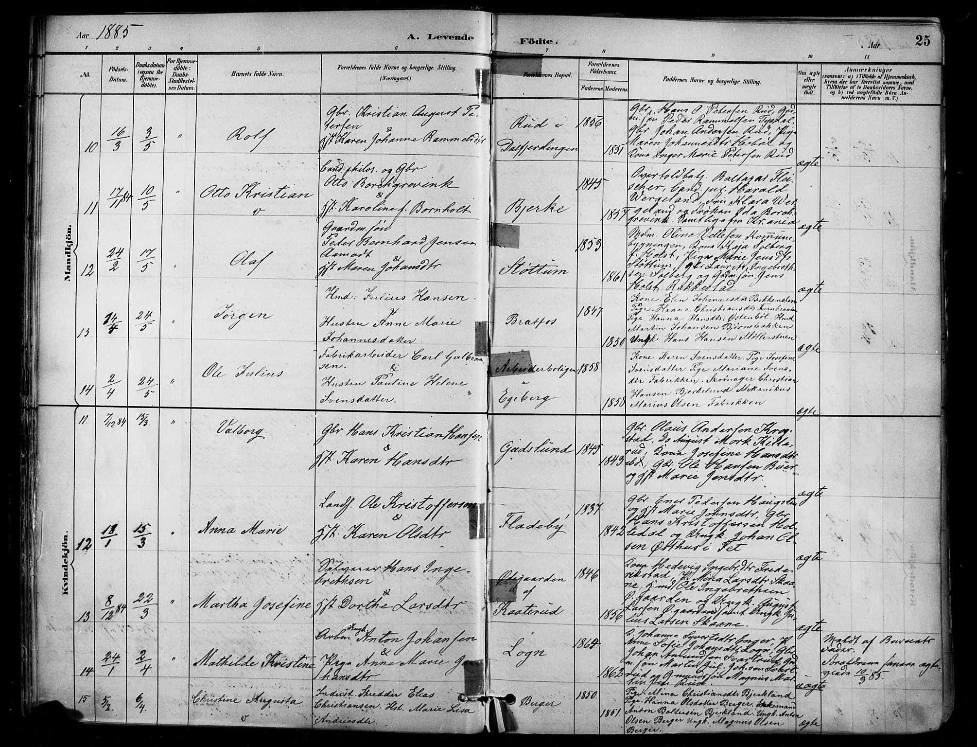 Enebakk prestekontor Kirkebøker, AV/SAO-A-10171c/F/Fa/L0016: Parish register (official) no. I 16, 1883-1898, p. 25