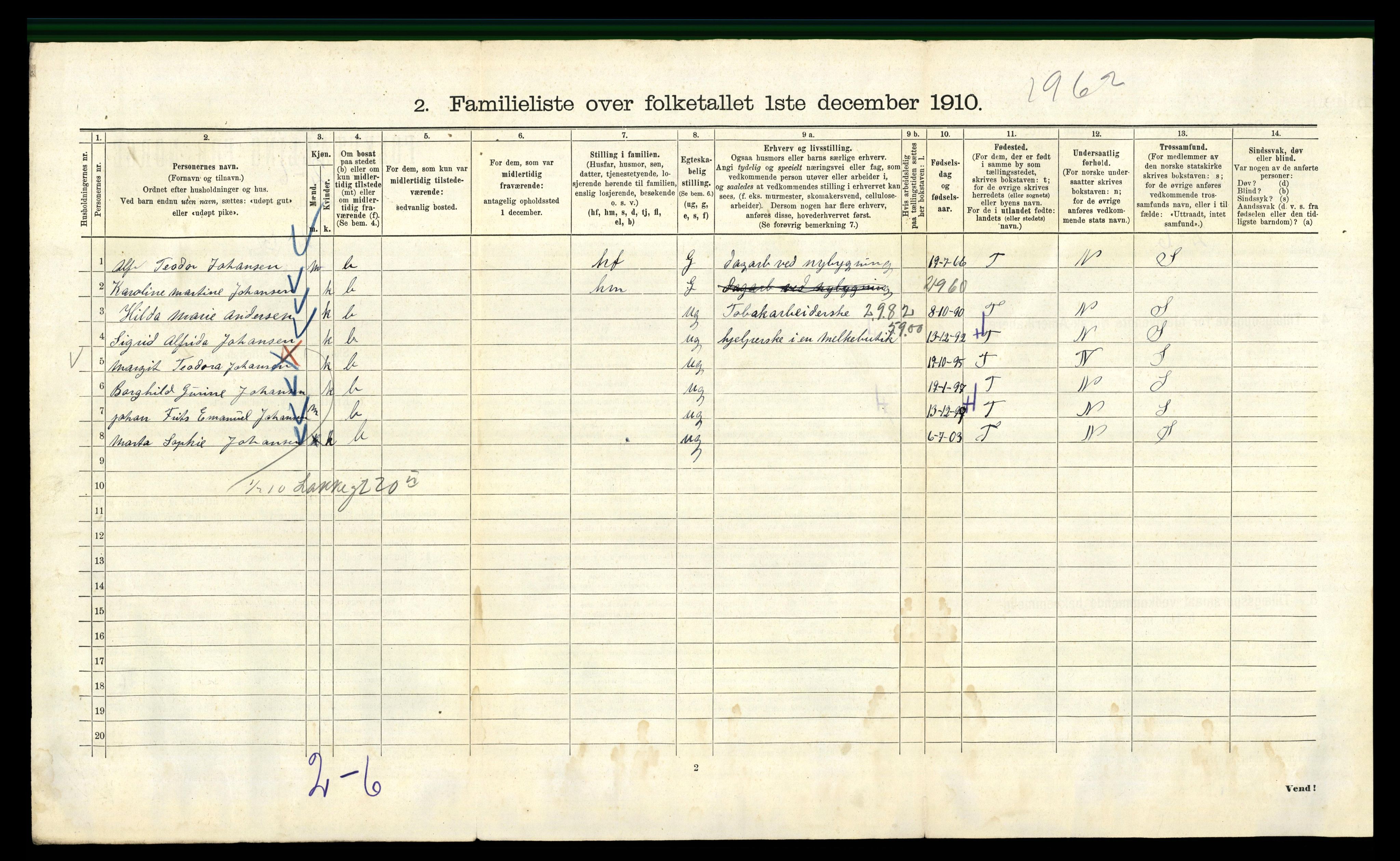 RA, 1910 census for Kristiania, 1910, p. 124874