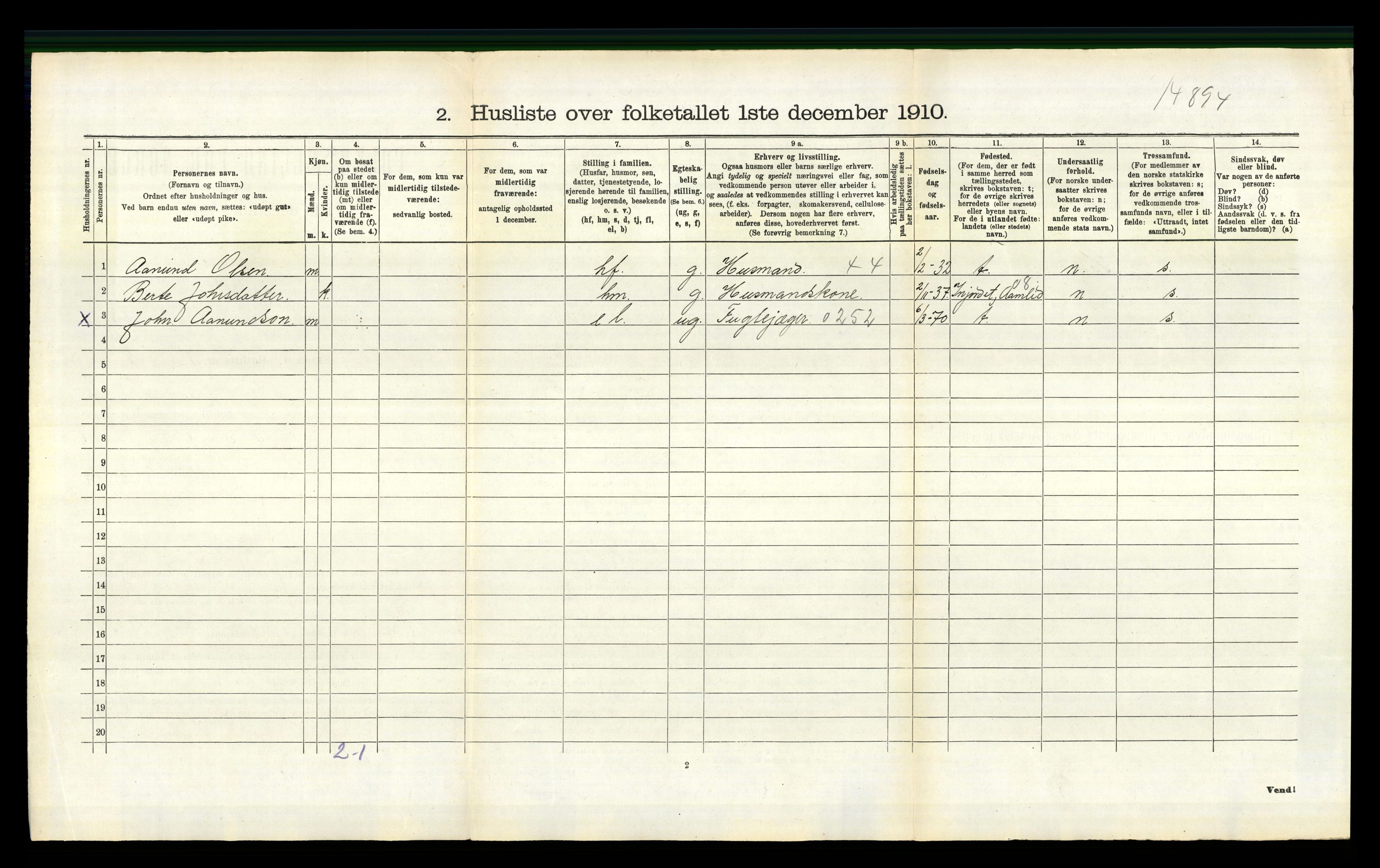 RA, 1910 census for Evje, 1910, p. 153