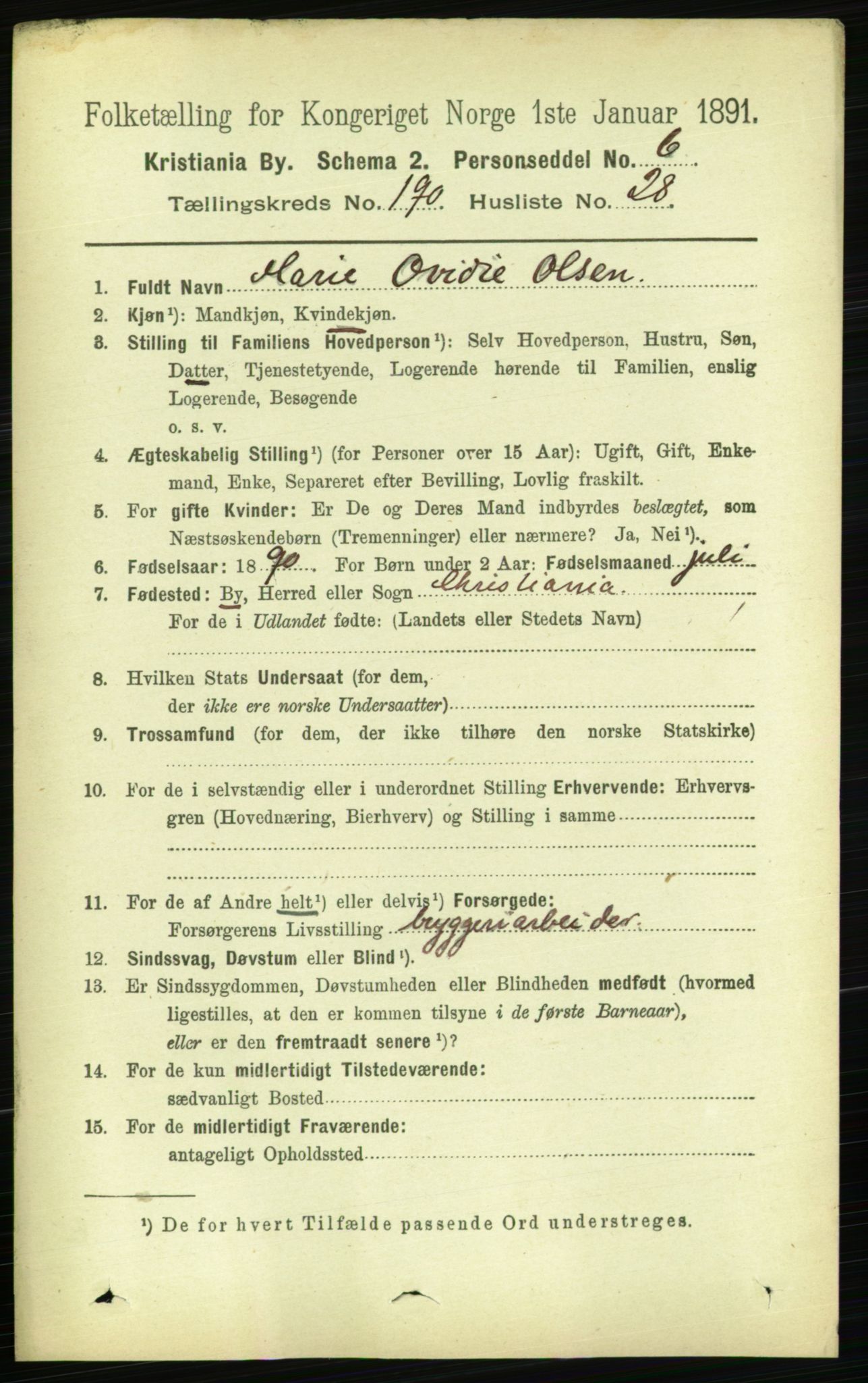 RA, 1891 census for 0301 Kristiania, 1891, p. 114411