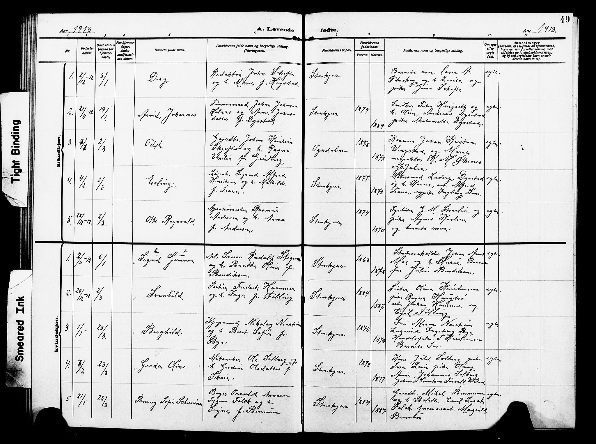 Ministerialprotokoller, klokkerbøker og fødselsregistre - Nord-Trøndelag, SAT/A-1458/739/L0376: Parish register (copy) no. 739C04, 1908-1917, p. 49