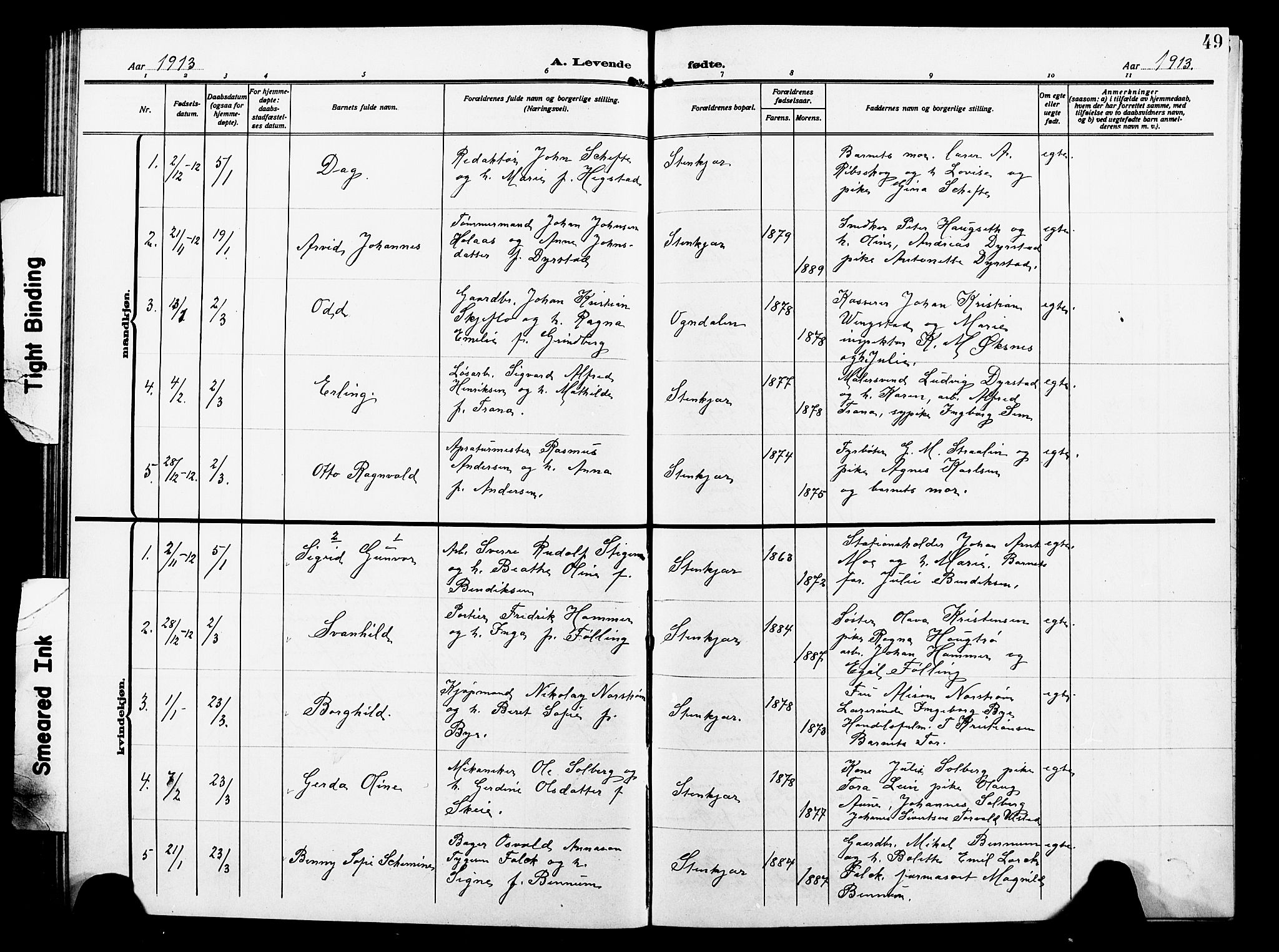 Ministerialprotokoller, klokkerbøker og fødselsregistre - Nord-Trøndelag, AV/SAT-A-1458/739/L0376: Parish register (copy) no. 739C04, 1908-1917, p. 49