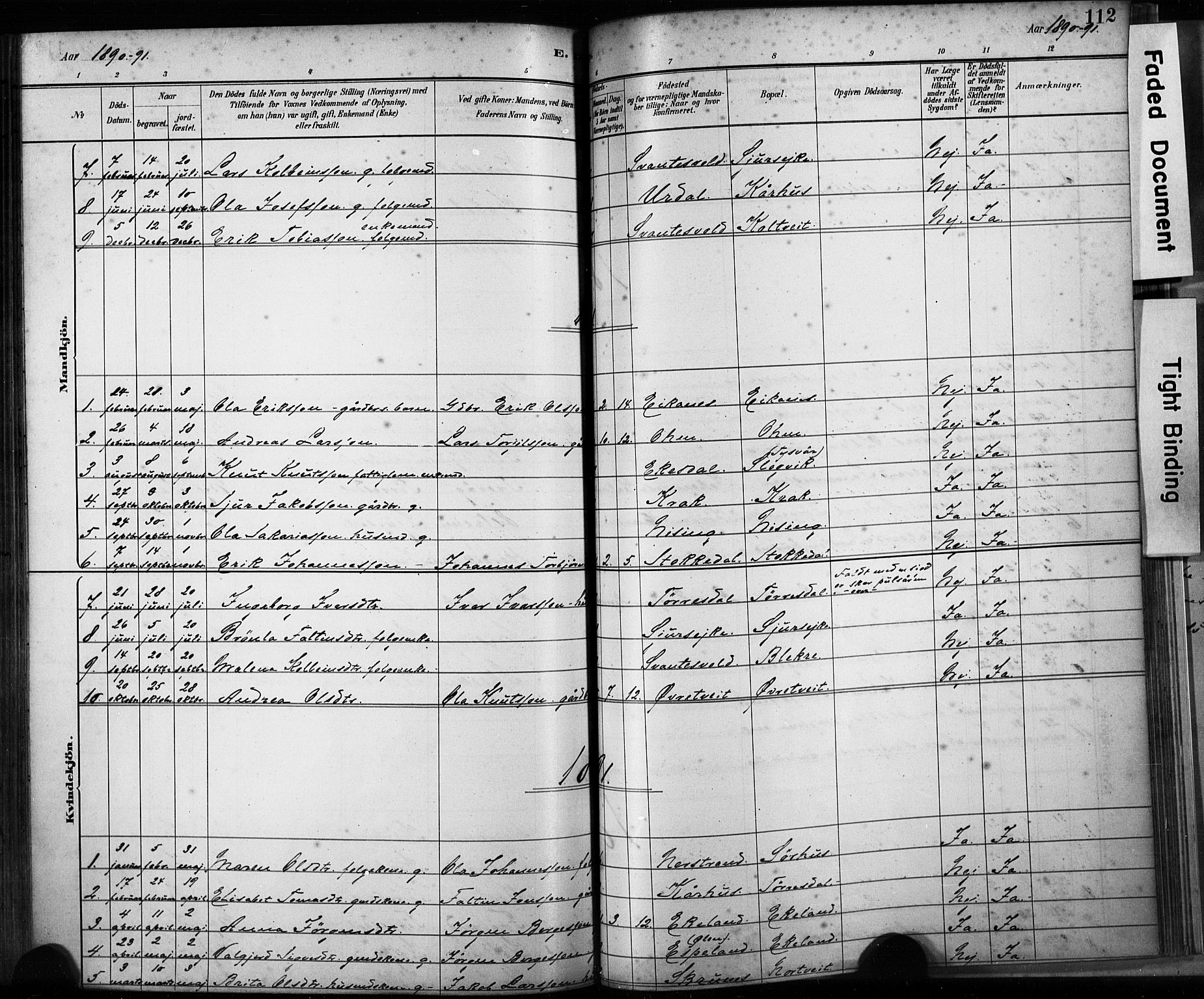 Skjold sokneprestkontor, AV/SAST-A-101847/H/Ha/Haa/L0009: Parish register (official) no. A 9, 1882-1898, p. 112