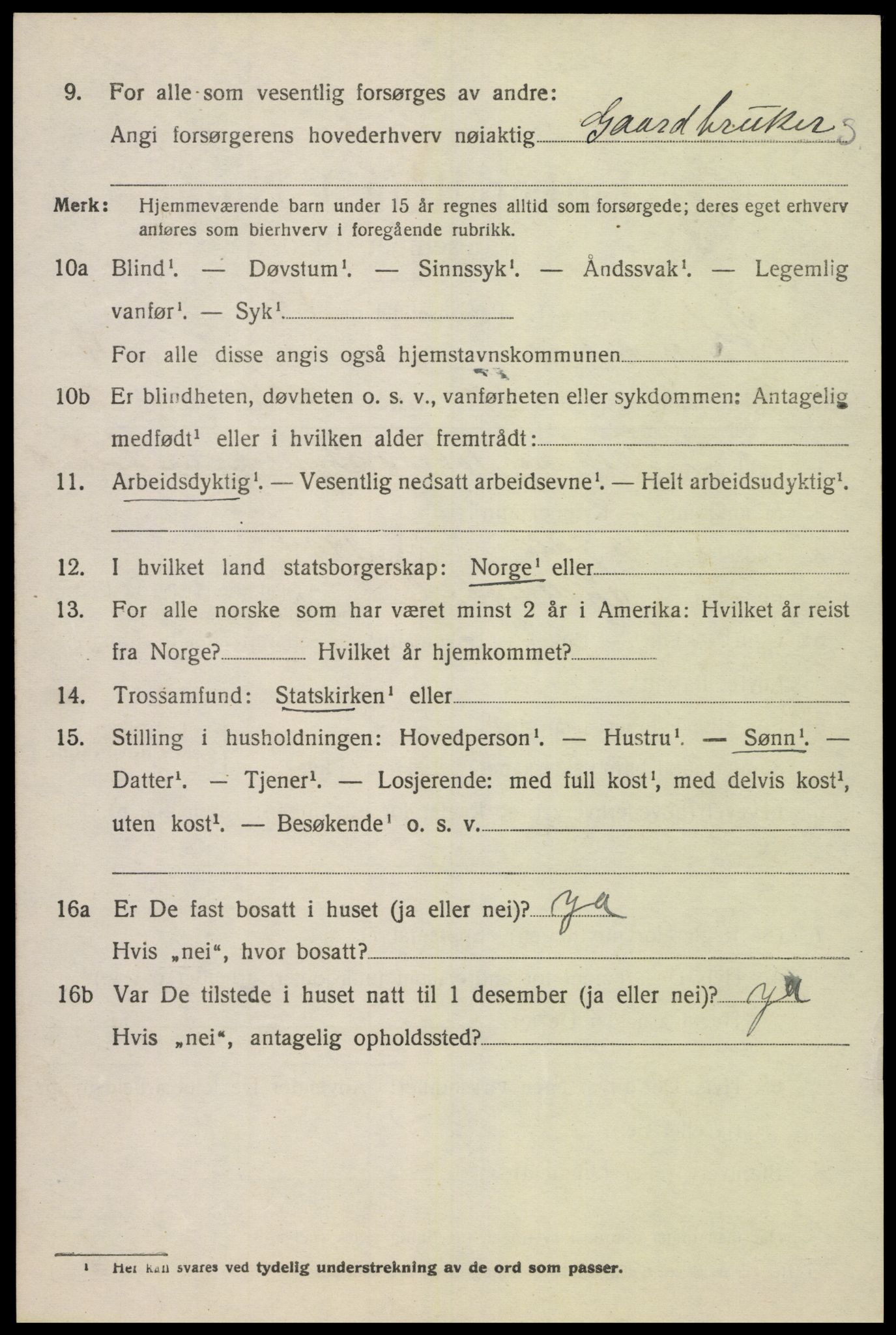 SAK, 1920 census for Kvås, 1920, p. 1287