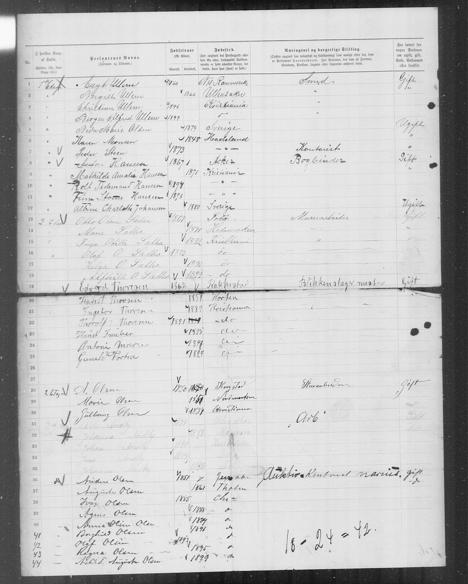 OBA, Municipal Census 1899 for Kristiania, 1899, p. 10760