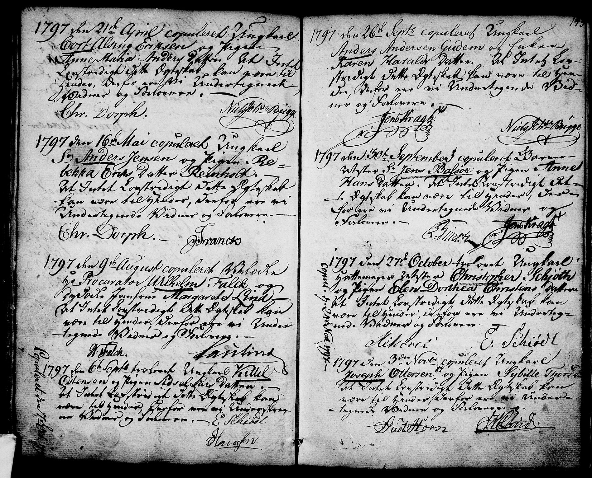 Larvik kirkebøker, SAKO/A-352/G/Ga/L0001: Parish register (copy) no. I 1, 1785-1807, p. 143