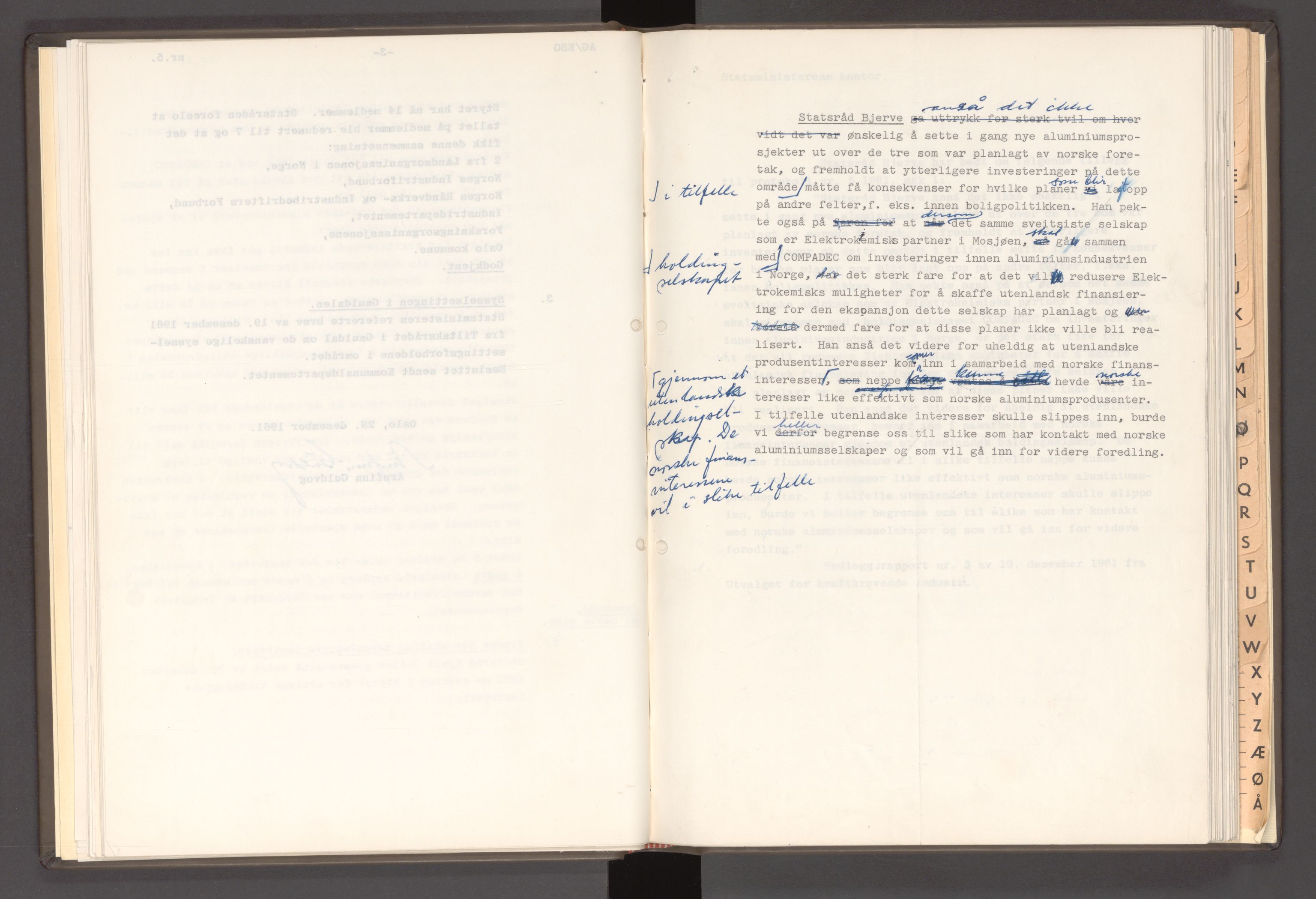 Statsministerens kontor, AV/RA-S-1005/A/Aa/L0021: Referat fra regjeringens økonomiske utvalg, 1960-1965